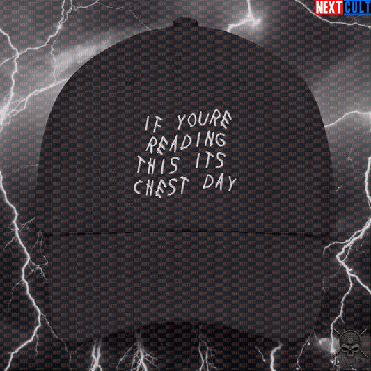 Gym Cap If You're Reading This It's Chest Day Drake Parody Hat for Lifters & Hip Hop Fans Default Title Next Cult Brand