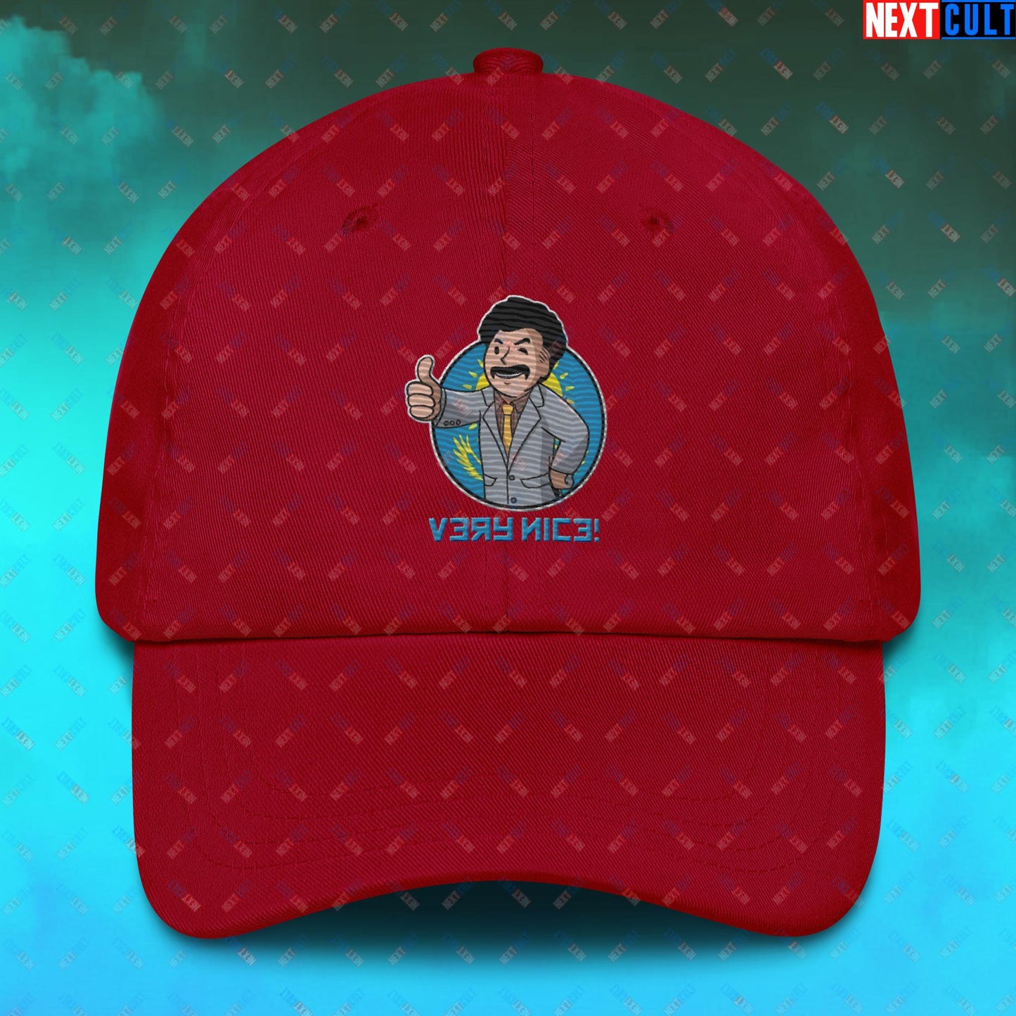 Very Nice Boy Borat Vault Boy Fallout Funny Cartoon Mashup Dad hat