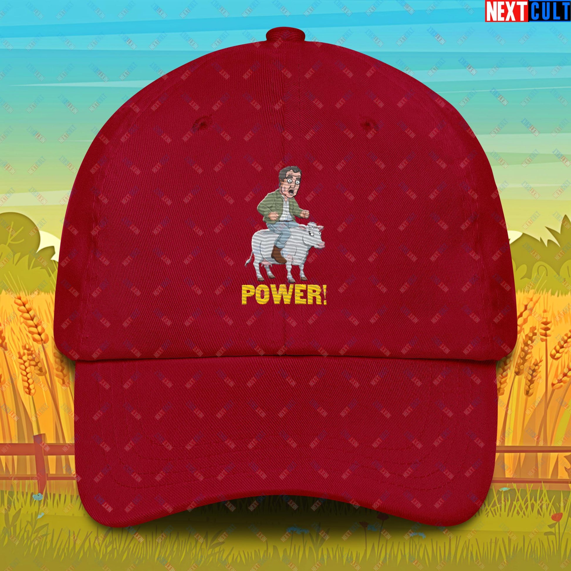 Speed and Power Pepper Cow Jeremy Clarkson's Farm Diddly Squat Grand Tour Top Gear Funny Meme Cartoon Dad hat Cranberry Hats Clarkson's Farm Grand Tour Jeremy Clarkson Top Gear TV Shows Next Cult Brand