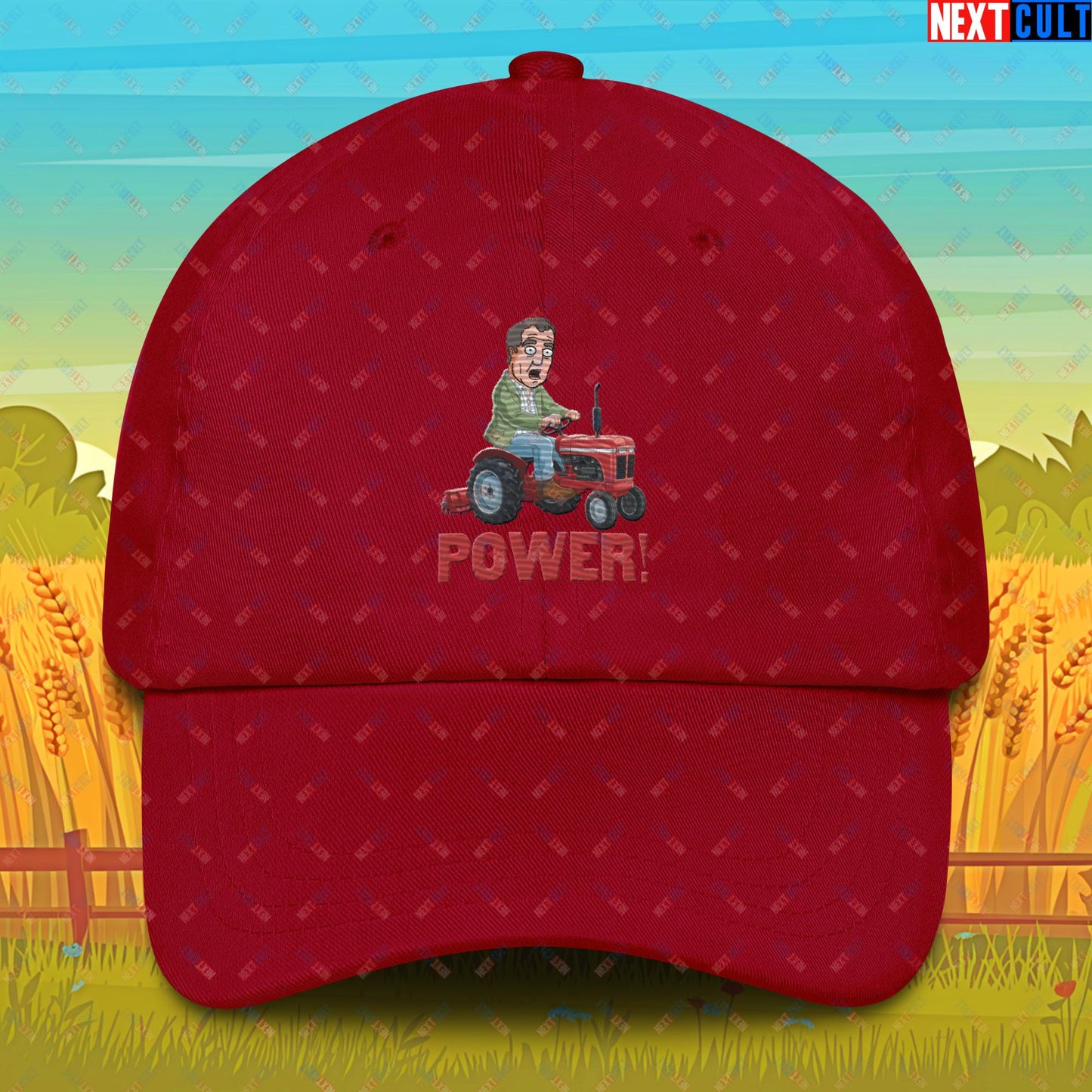 Speed and Power Tractor Jeremy Clarkson's Farm Diddly Squat Grand Tour Top Gear Funny Meme Cartoon Dad hat Cranberry Hats Clarkson's Farm Grand Tour Jeremy Clarkson Top Gear TV Shows Next Cult Brand