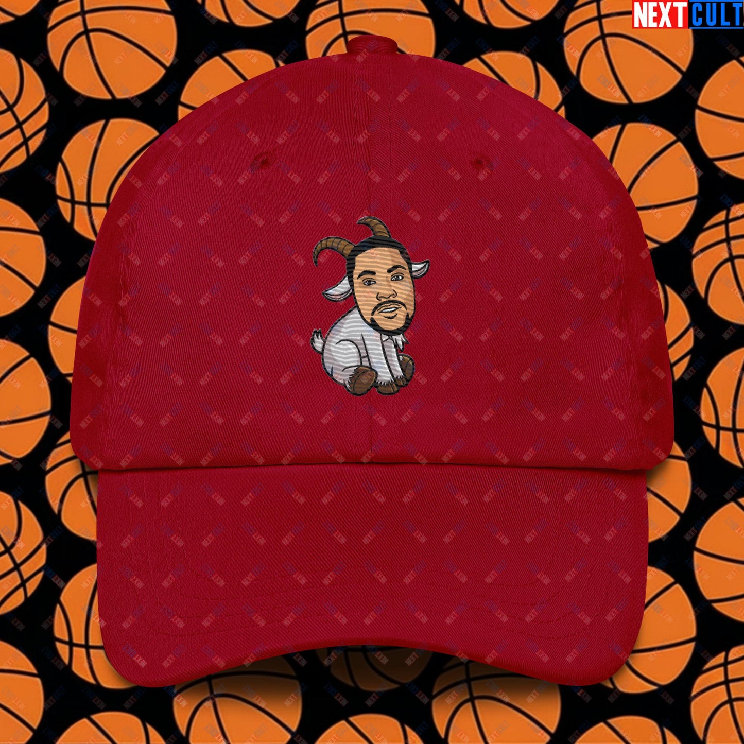 Derrick Rose G.O.A.T. Dad Hat - Funny Basketball Meme Cap - Greatest of All Time Baseball Hat for Basketball Fans - Perfect Gift for Derrick Rose Fans Dad hat Cranberry Hats Basketball Chicago Bulls Derrick Rose G.O.A.T. NBA Next Cult Brand