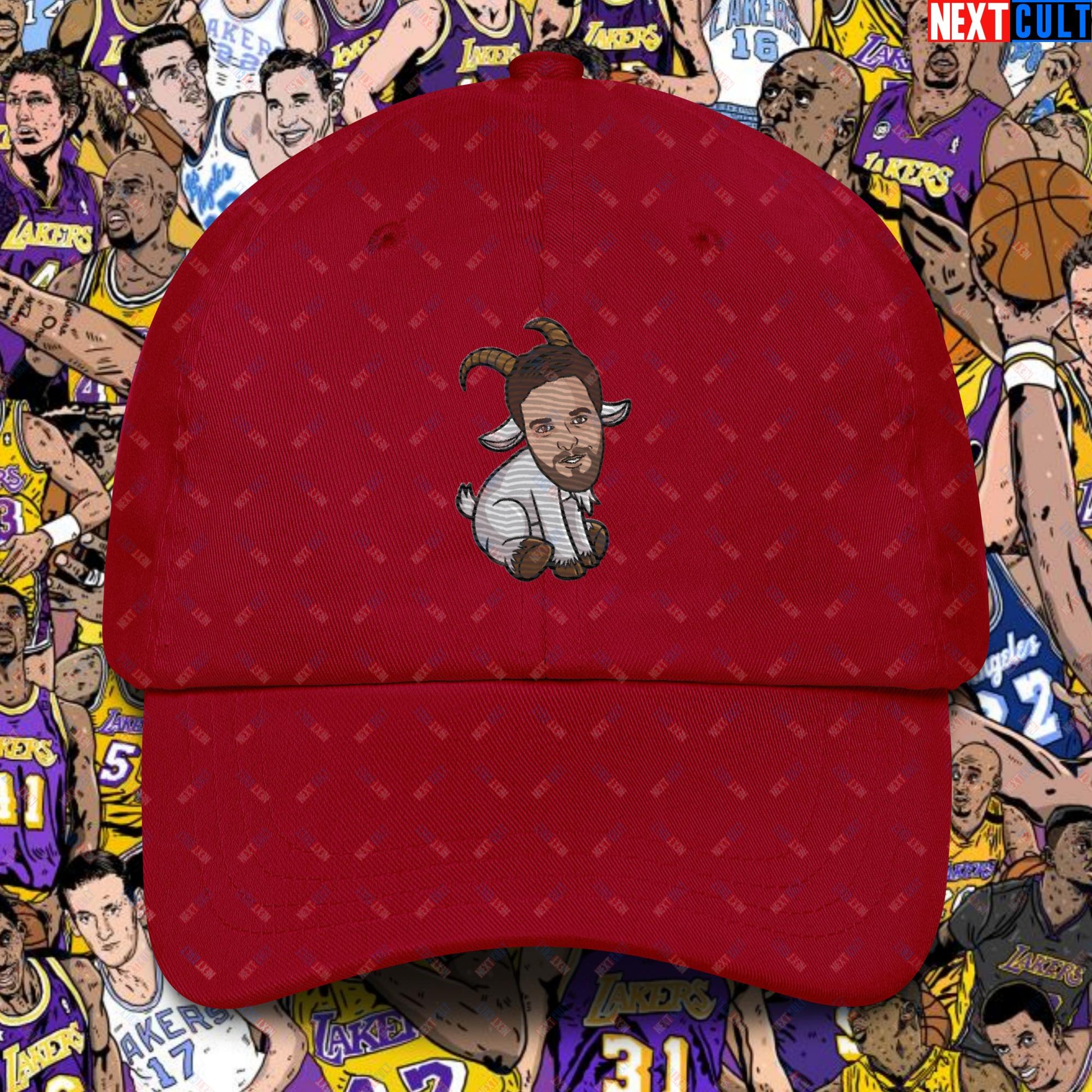 Pau Gasol G.O.A.T. Dad Hat - Funny Basketball Meme Cap - Greatest of All Time Baseball Hat for Basketball Fans - Perfect Gift for Pau Gasol Fans Dad hat Cranberry Hats Basketball G.O.A.T. Los Angeles Lakers NBA Pau Gasol Next Cult Brand