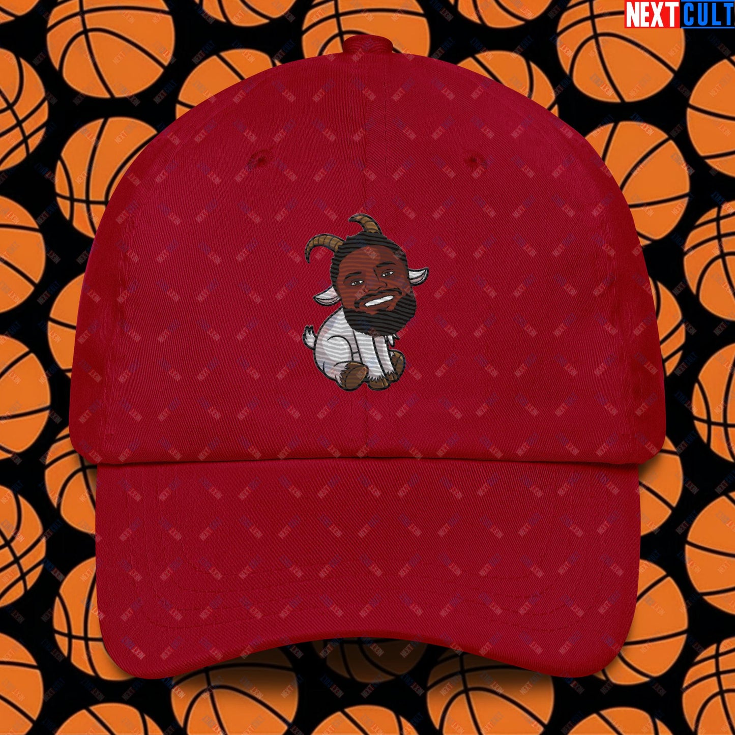 Zion Williamson G.O.A.T. Dad Hat - Funny Basketball Meme Cap - Greatest of All Time Baseball Hat for Basketball Fans - Perfect Gift for Zion Williamson Fans Dad hat Cranberry Hats Basketball G.O.A.T. NBA New Orleans Pelicans Zion Williamson Next Cult Brand