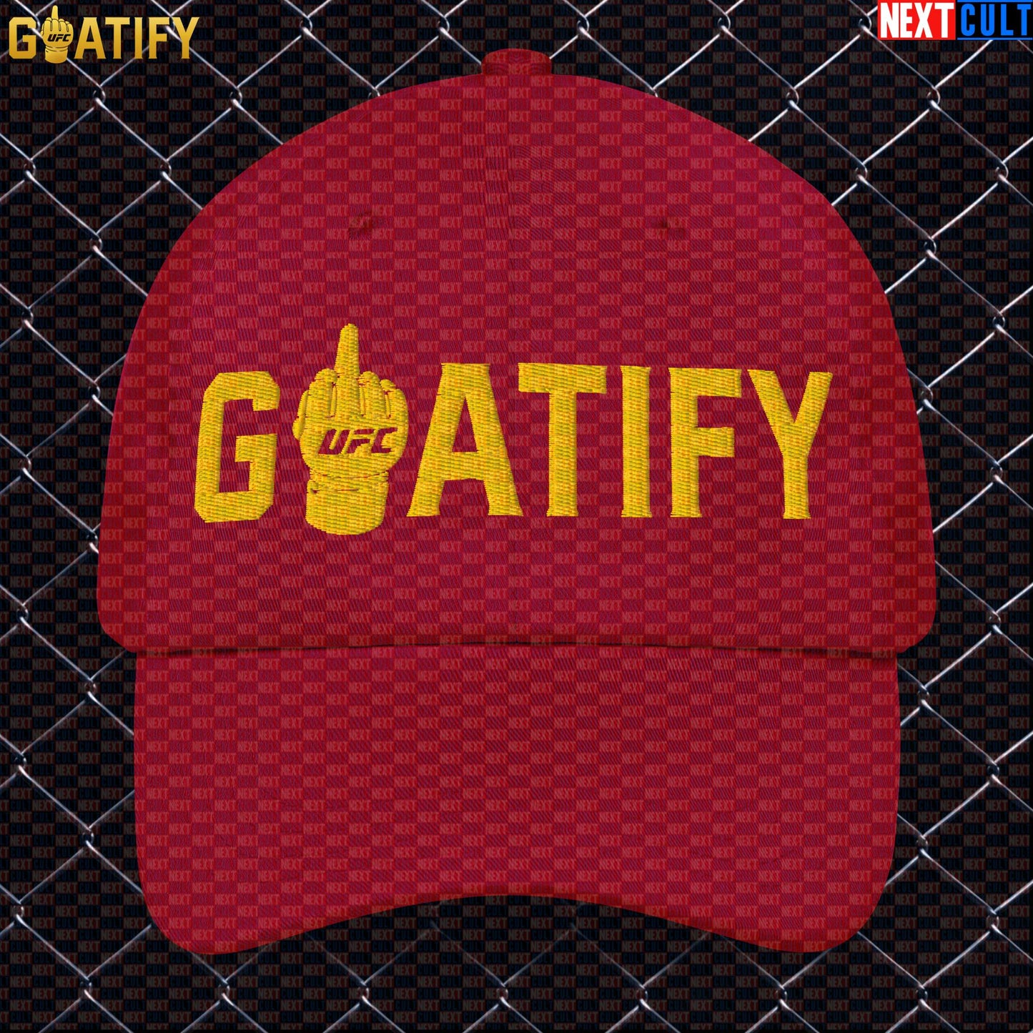 MMA GOAT Cap Gold Middle Finger Fight Hat for UFC Fans, Fighters & Jiu Jitsu Gifts | GOATIFY |  | ["Martial Arts", "MMA", "UFC"]