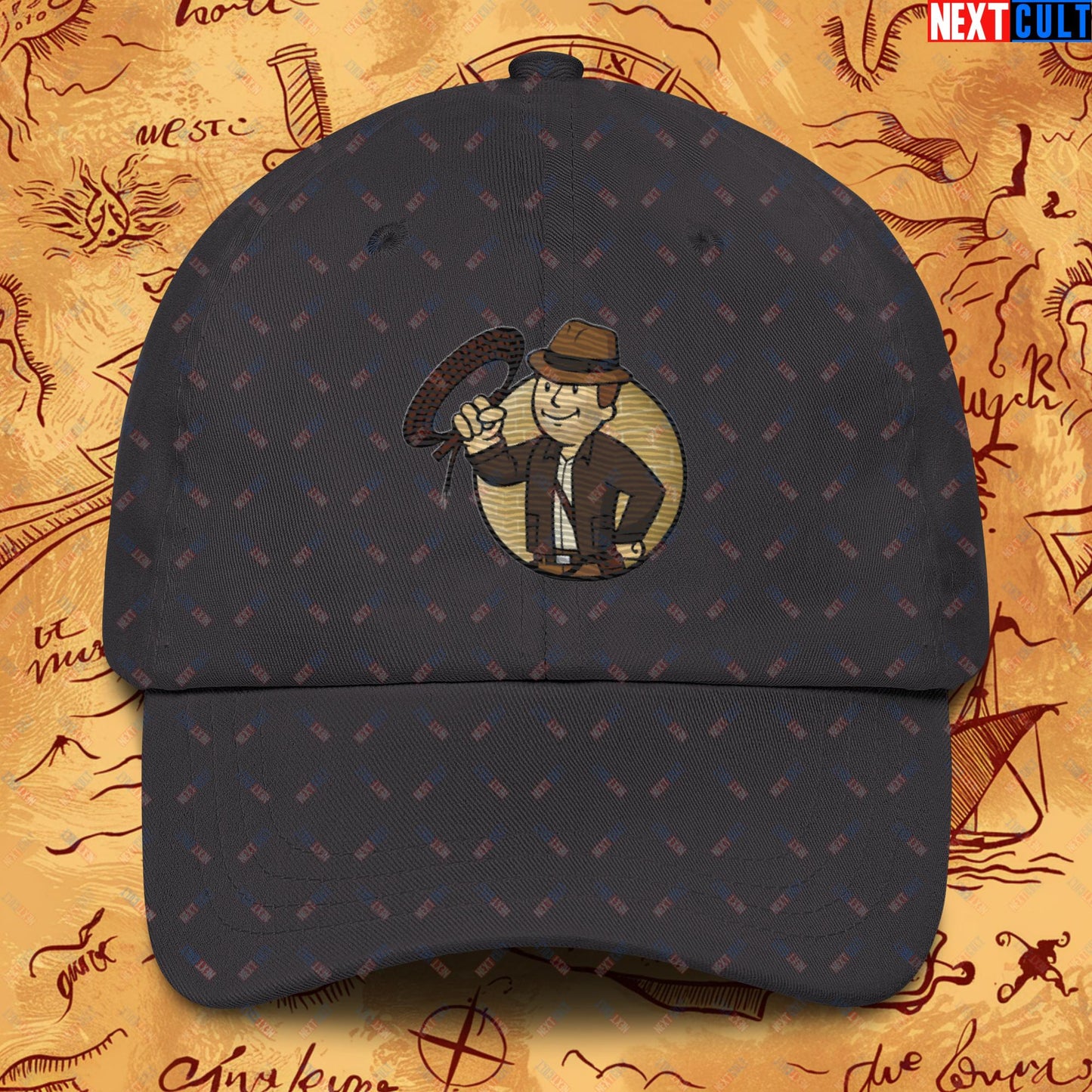 Jones Boy Indiana Jones Vault Boy Fallout Funny Cartoon Mashup Dad hat