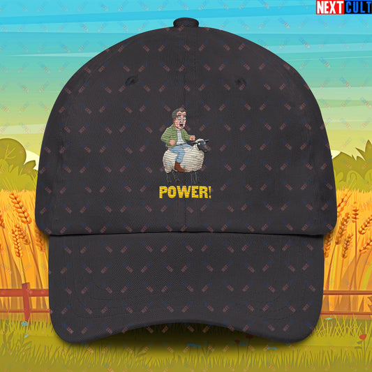 Power Sheep Jeremy Clarkson's Farm Diddly Squat Grand Tour Top Gear Funny Meme Cartoon Dad hat Dark Grey Hats Clarkson's Farm Grand Tour Jeremy Clarkson Top Gear TV Shows Next Cult Brand