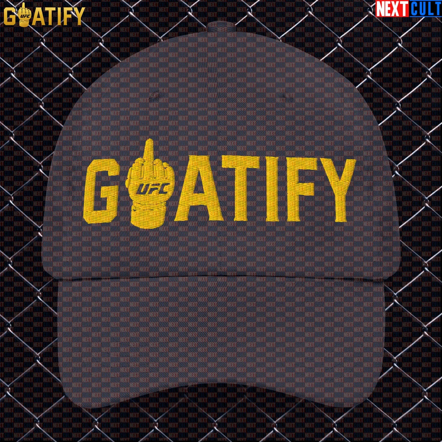 MMA GOAT Cap Gold Middle Finger Fight Hat for UFC Fans, Fighters & Jiu Jitsu Gifts | GOATIFY |  | ["Martial Arts", "MMA", "UFC"]