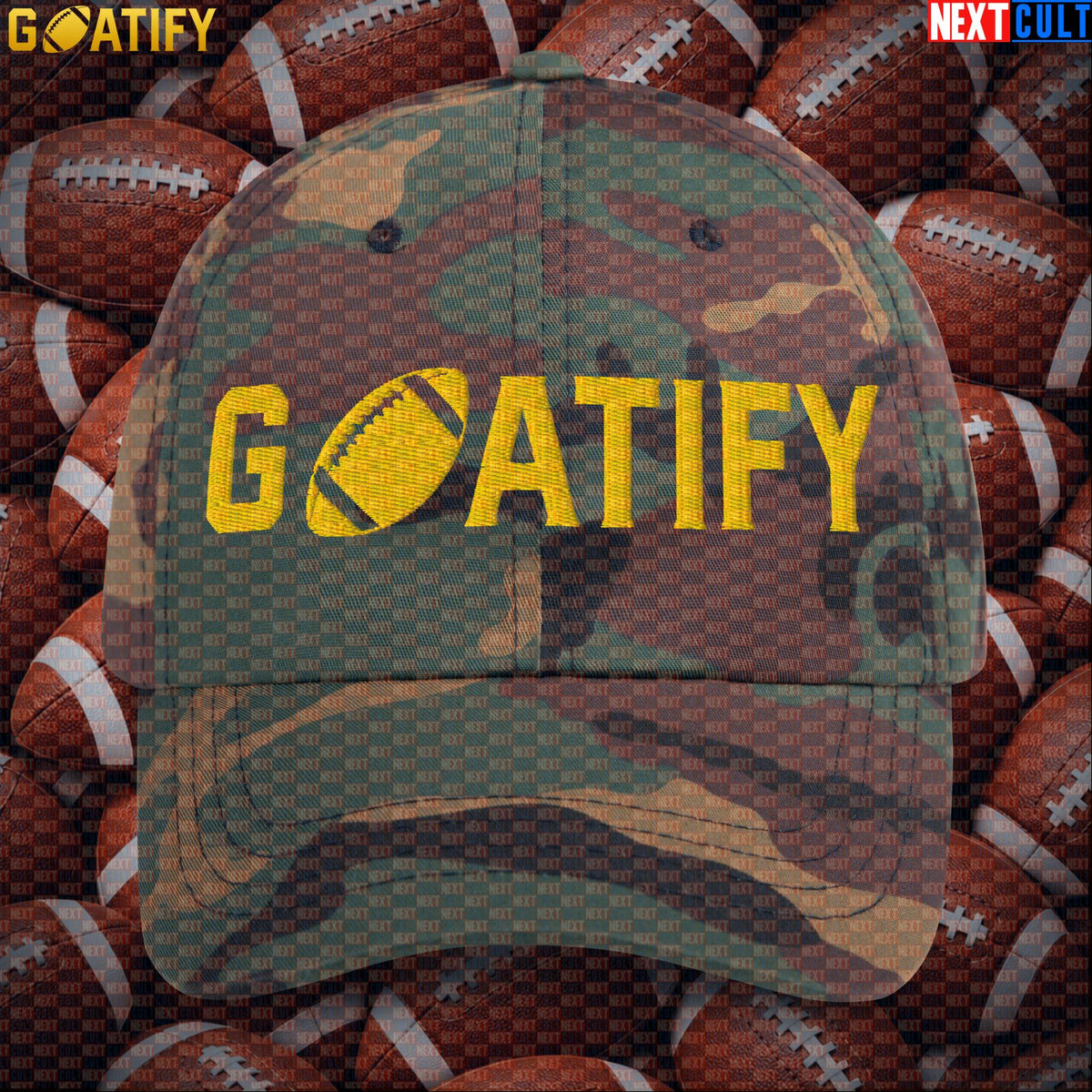 Cap GOATIFY Football GOAT Dad Hat for NFL Fans Greatest of All Time Sports Gift |  | ["American Football", "NFL"]
