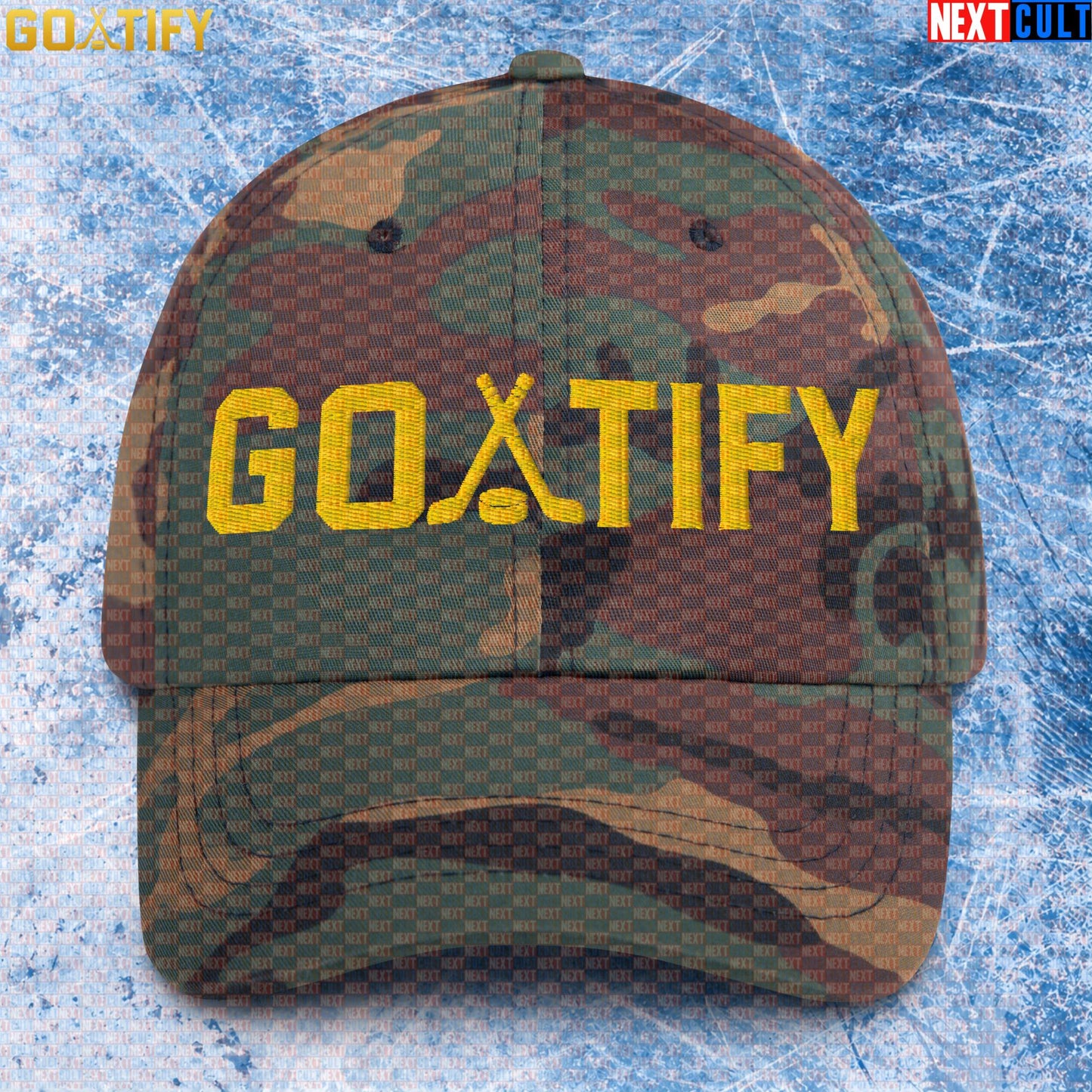 Hockey GOAT Cap GOATIFY Gold Logo Hat for NHL Fans, Players & Sports Gifts |  | ["Hockey", "NHL"]