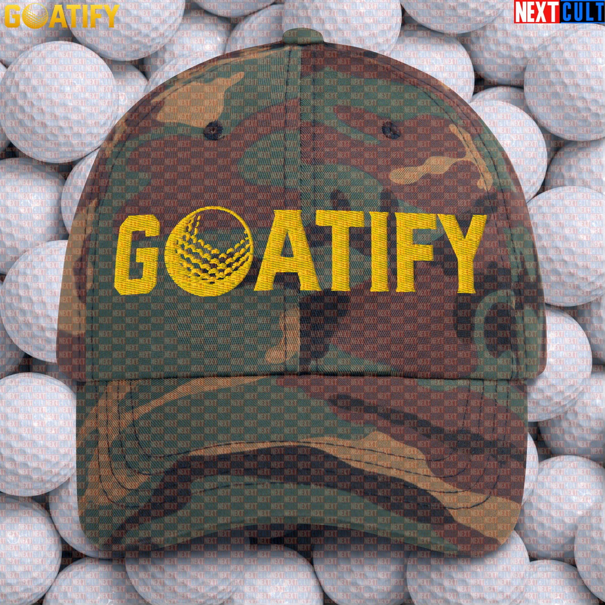 Golf GOAT Cap Golden Golf Ball Hat for Golfers, Sports Fans & Golf Gifts | GOATIFY |  | ["Golf", "PGA"]