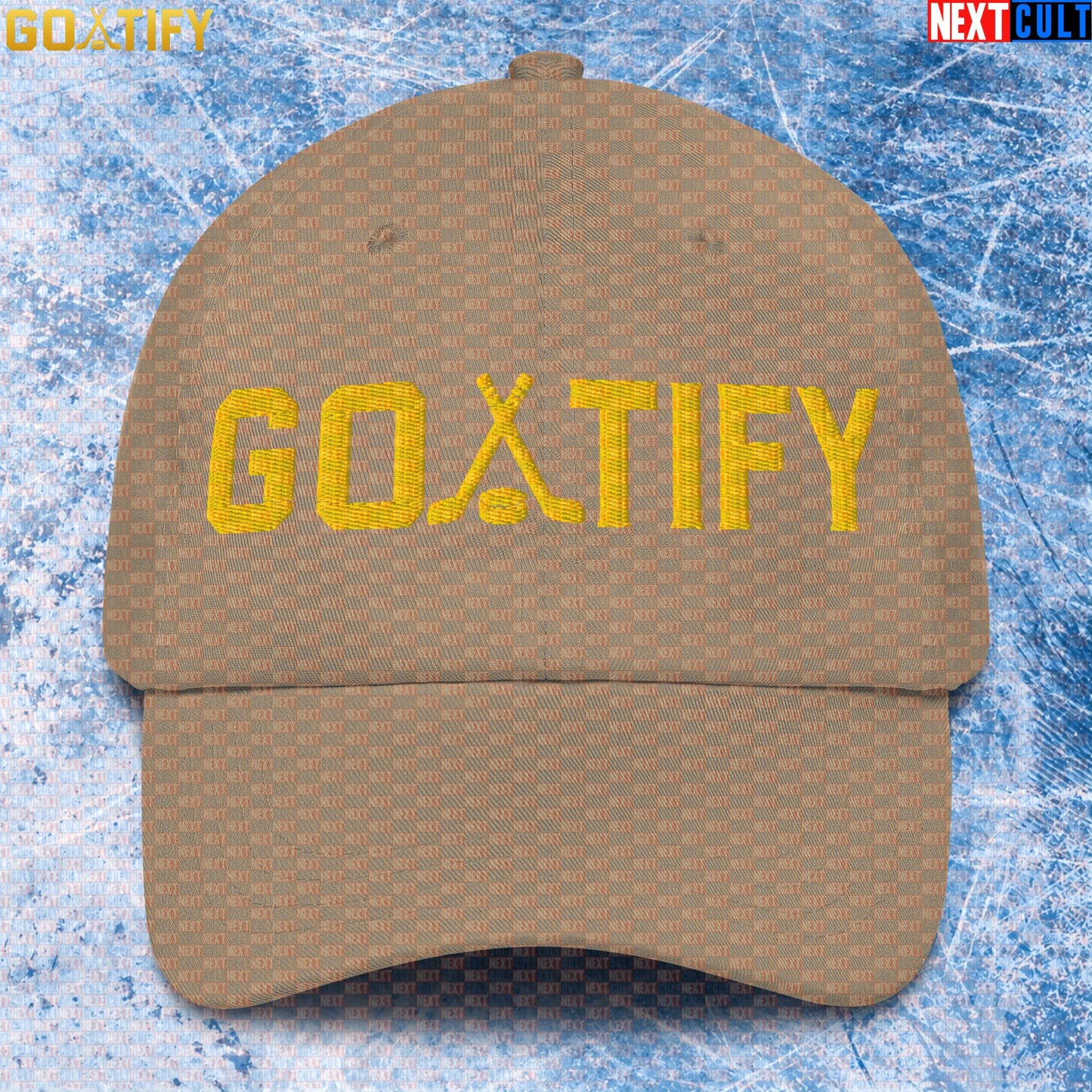 Hockey GOAT Cap GOATIFY Gold Logo Hat for NHL Fans, Players & Sports Gifts |  | ["Hockey", "NHL"]
