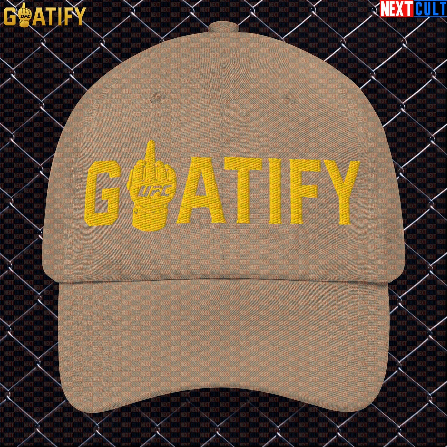 MMA GOAT Cap Gold Middle Finger Fight Hat for UFC Fans, Fighters & Jiu Jitsu Gifts | GOATIFY |  | ["Martial Arts", "MMA", "UFC"]