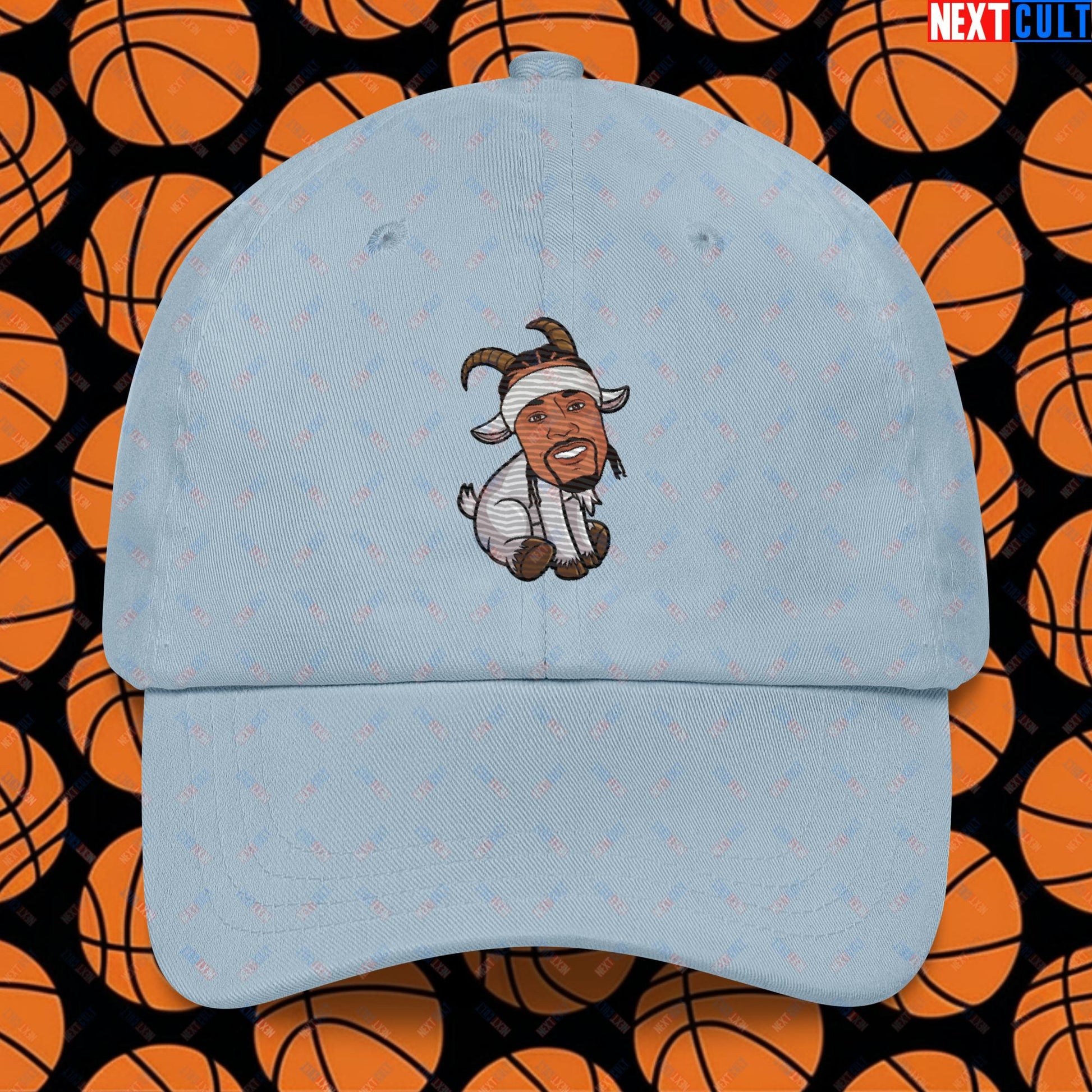 Allen Iverson G.O.A.T. Dad Hat - Funny Basketball Meme Cap - Greatest of All Time Baseball Hat for Basketball Fans - Perfect Gift for Allen Iverson Fans Dad hat Light Blue Hats Allen Iverson Basketball G.O.A.T. NBA Philadelphia 76ers Next Cult Brand