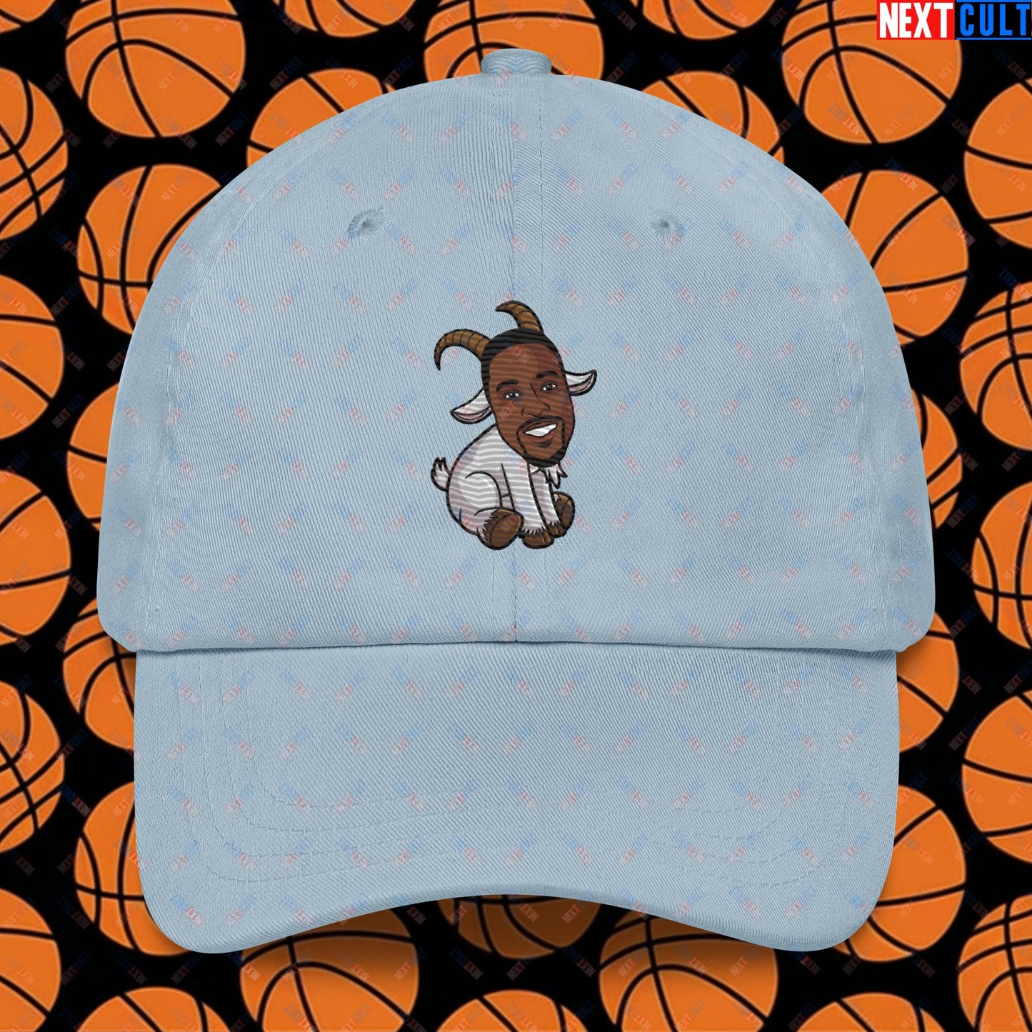 Dwight Howard GOAT Dad Hat - Funny Basketball Meme Cap - Greatest of All Time Baseball Hat for Basketball Fans - Perfect Gift for Dwight Howard Fans Dad hat Light Blue Hats Basketball Dwight Howard G.O.A.T. Los Angeles Lakers NBA Orlando Magic Next Cult Brand