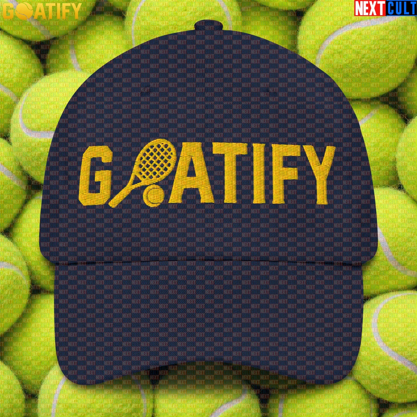 Tennis GOAT Cap Golden Racket & Ball Hat for Players, Fans & Sports Gifts | GOATIFY |  | ["Tennis"]