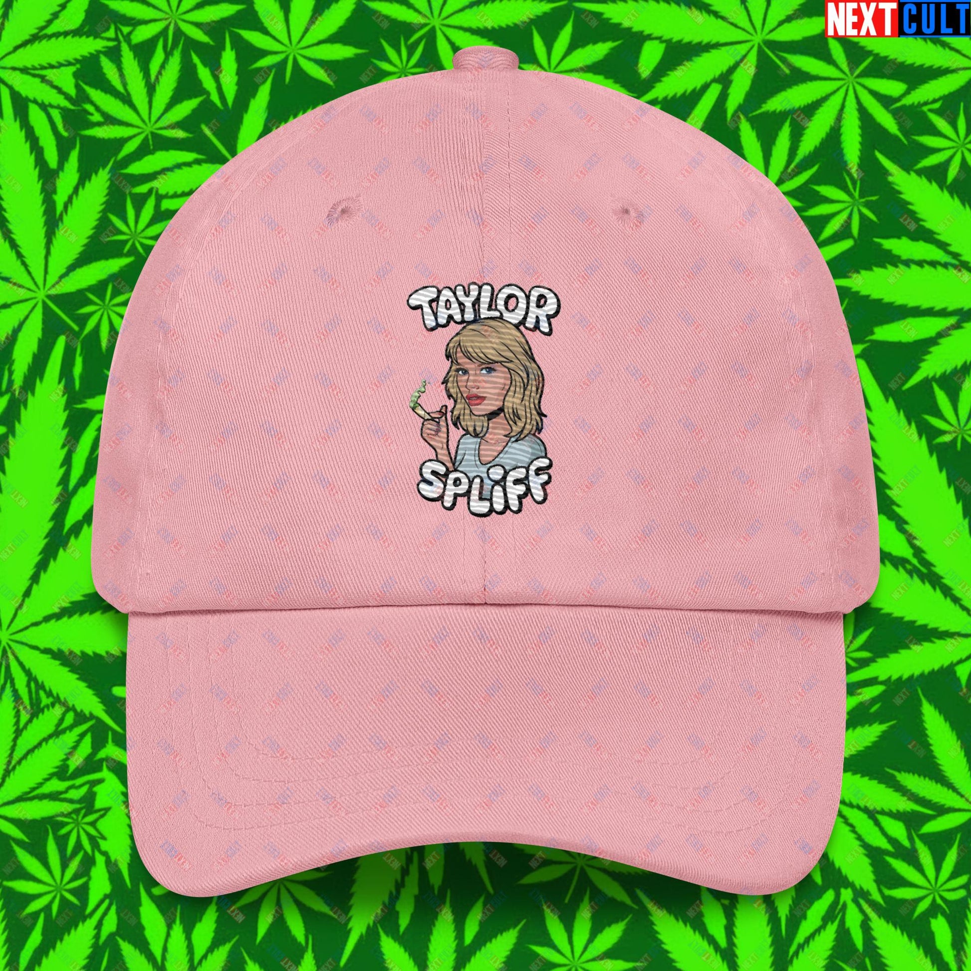 Taylor Spliff Pop Music Star Pothead Stoner Funny Weed Meme Dad hat Pink Hats Music Weed Next Cult Brand