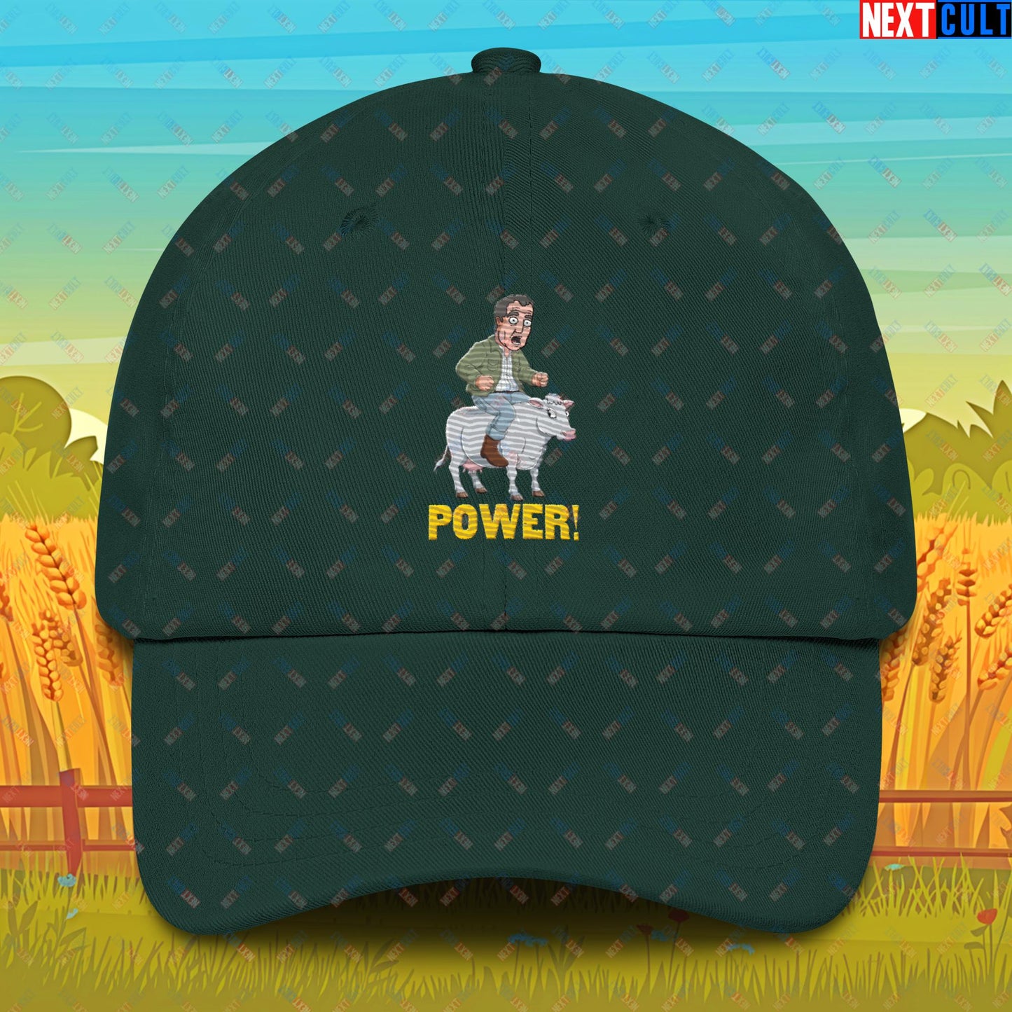 Speed and Power Pepper Cow Jeremy Clarkson's Farm Diddly Squat Grand Tour Top Gear Funny Meme Cartoon Dad hat Spruce Hats Clarkson's Farm Grand Tour Jeremy Clarkson Top Gear TV Shows Next Cult Brand