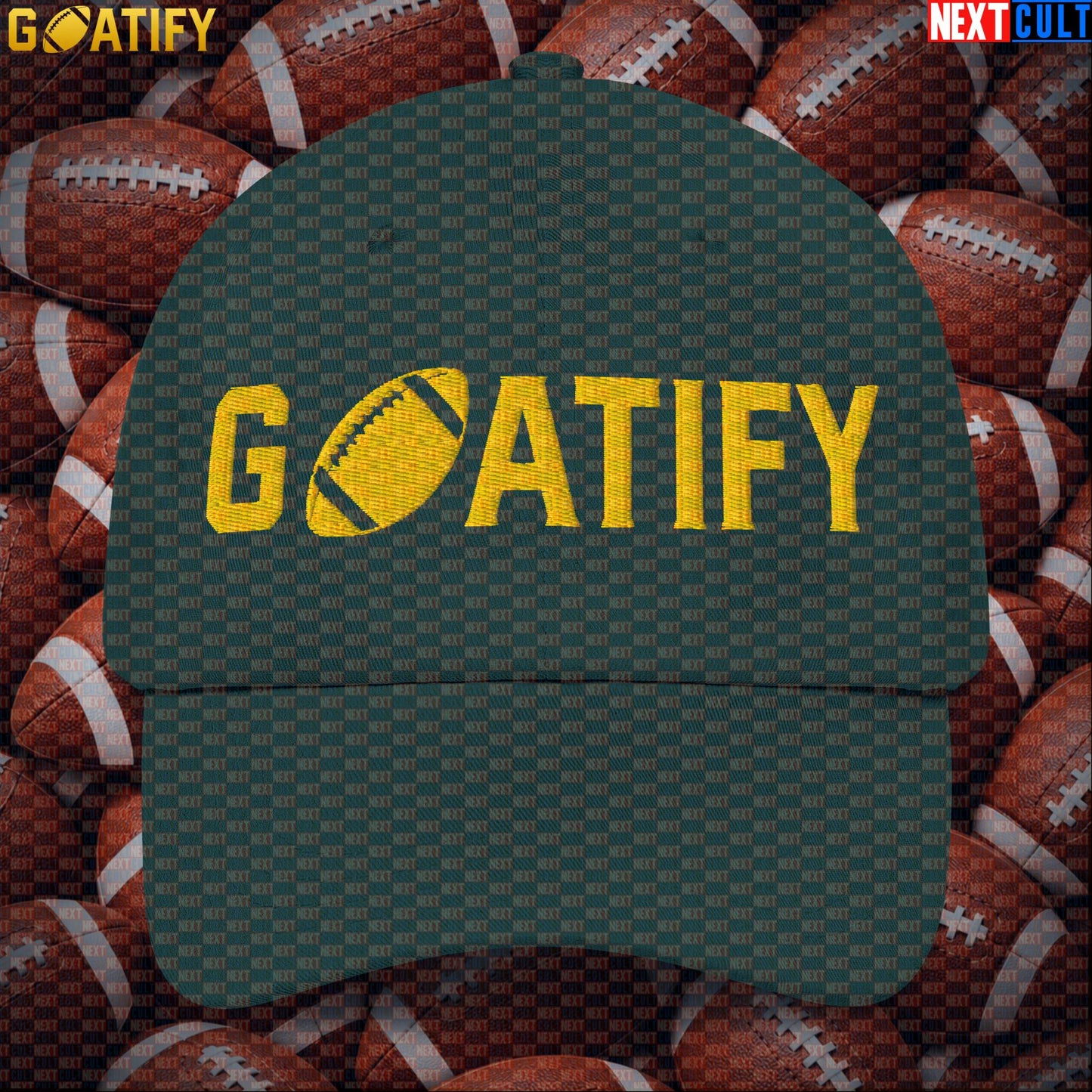 Cap GOATIFY Football GOAT Dad Hat for NFL Fans Greatest of All Time Sports Gift |  | ["American Football", "NFL"]