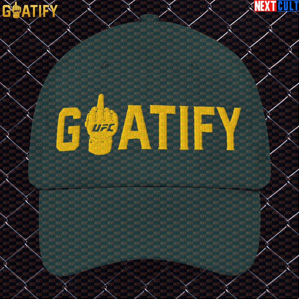 MMA GOAT Cap Gold Middle Finger Fight Hat for UFC Fans, Fighters & Jiu Jitsu Gifts | GOATIFY |  | ["Martial Arts", "MMA", "UFC"]