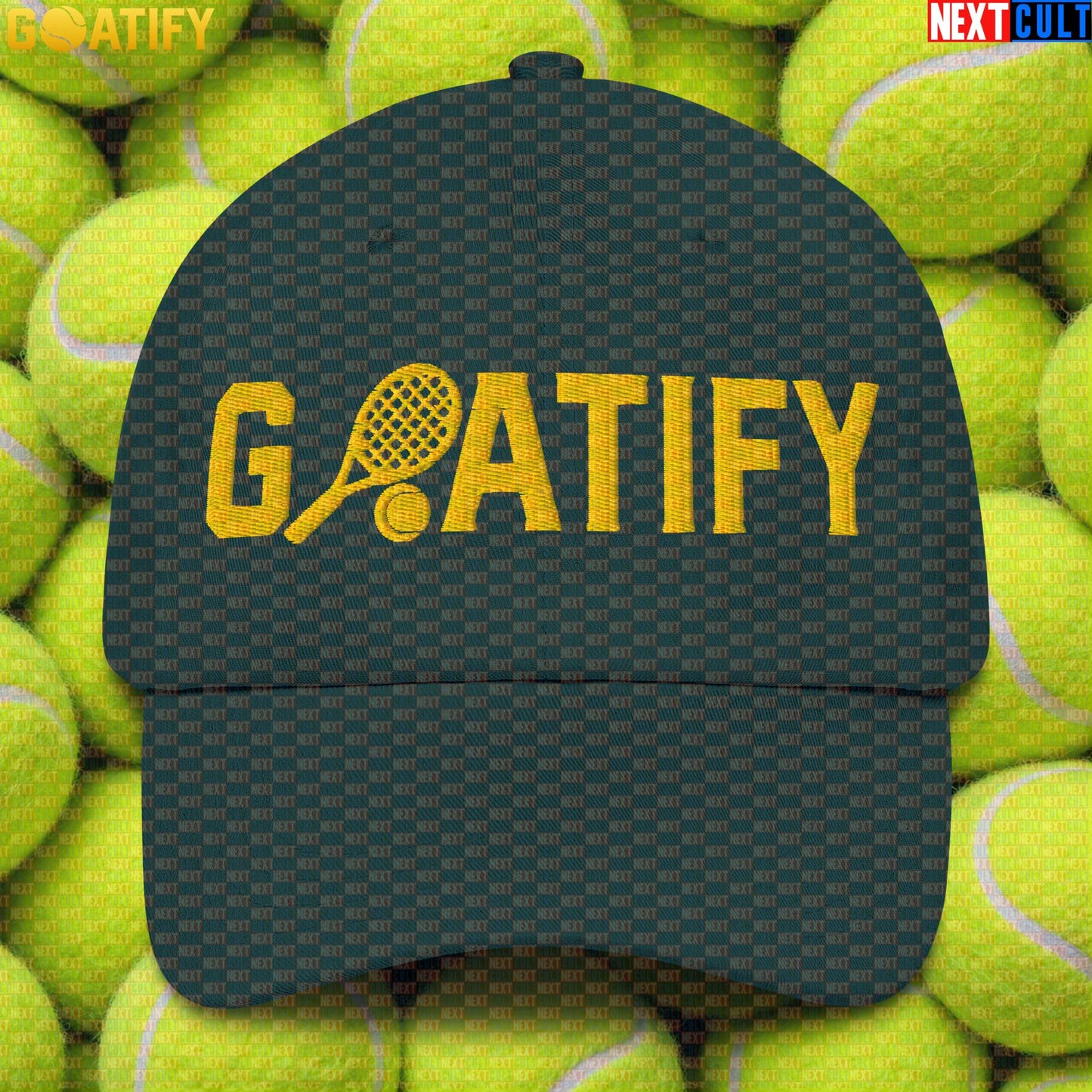 Tennis GOAT Cap Golden Racket & Ball Hat for Players, Fans & Sports Gifts | GOATIFY |  | ["Tennis"]