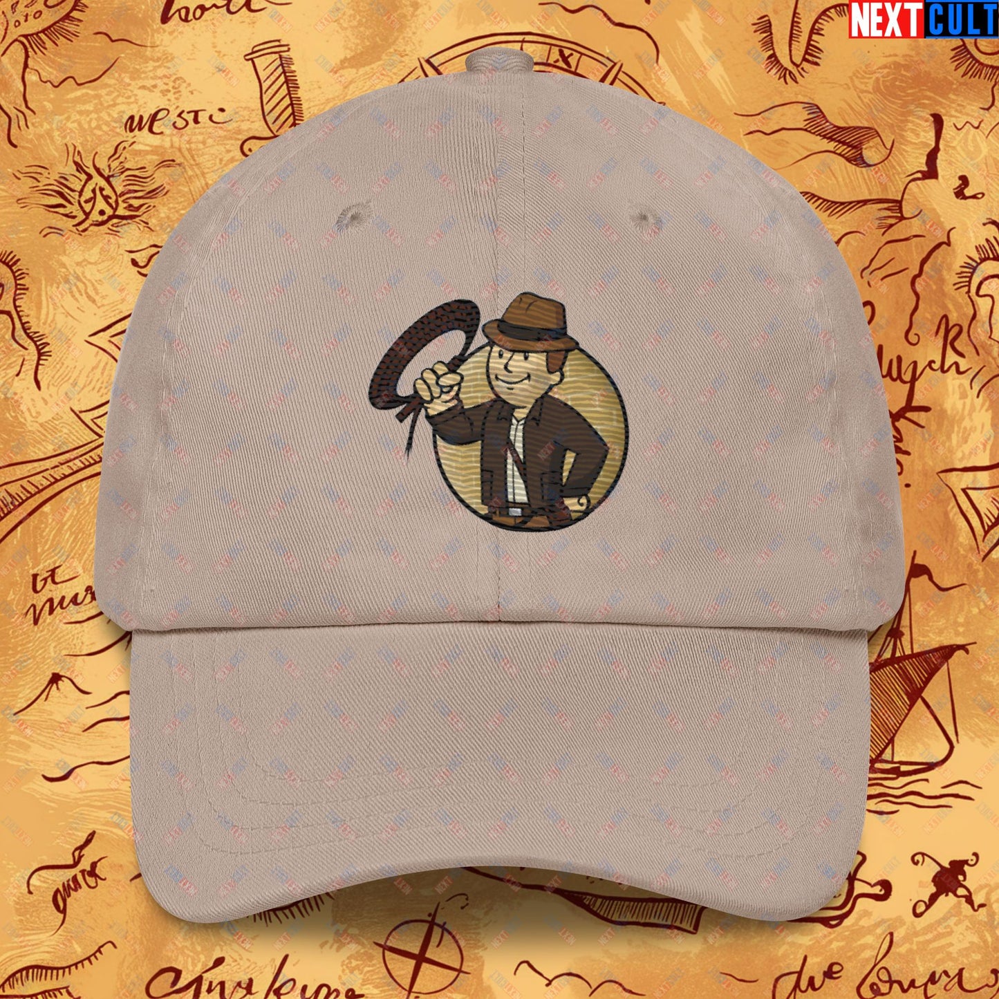 Jones Boy Indiana Jones Vault Boy Fallout Funny Cartoon Mashup Dad hat