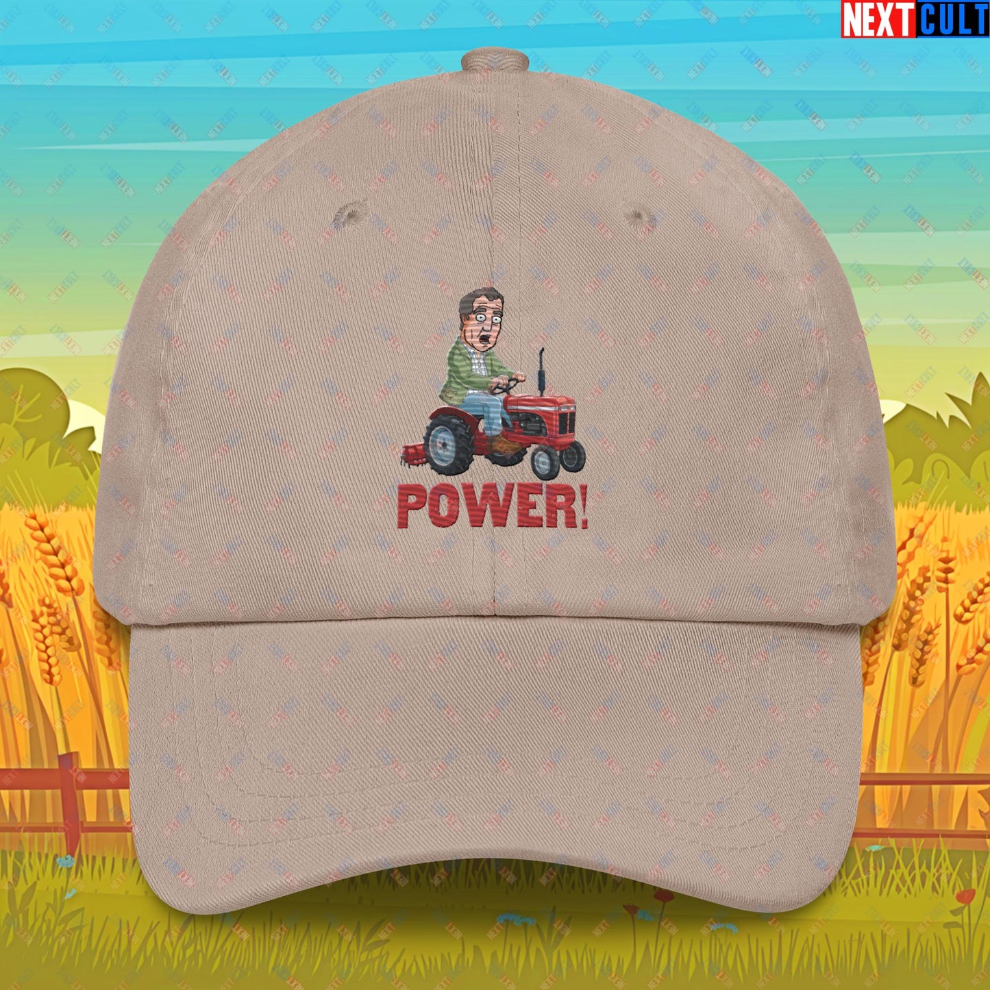 Speed and Power Tractor Jeremy Clarkson's Farm Diddly Squat Grand Tour Top Gear Funny Meme Cartoon Dad hat Stone Hats Clarkson's Farm Grand Tour Jeremy Clarkson Top Gear TV Shows Next Cult Brand