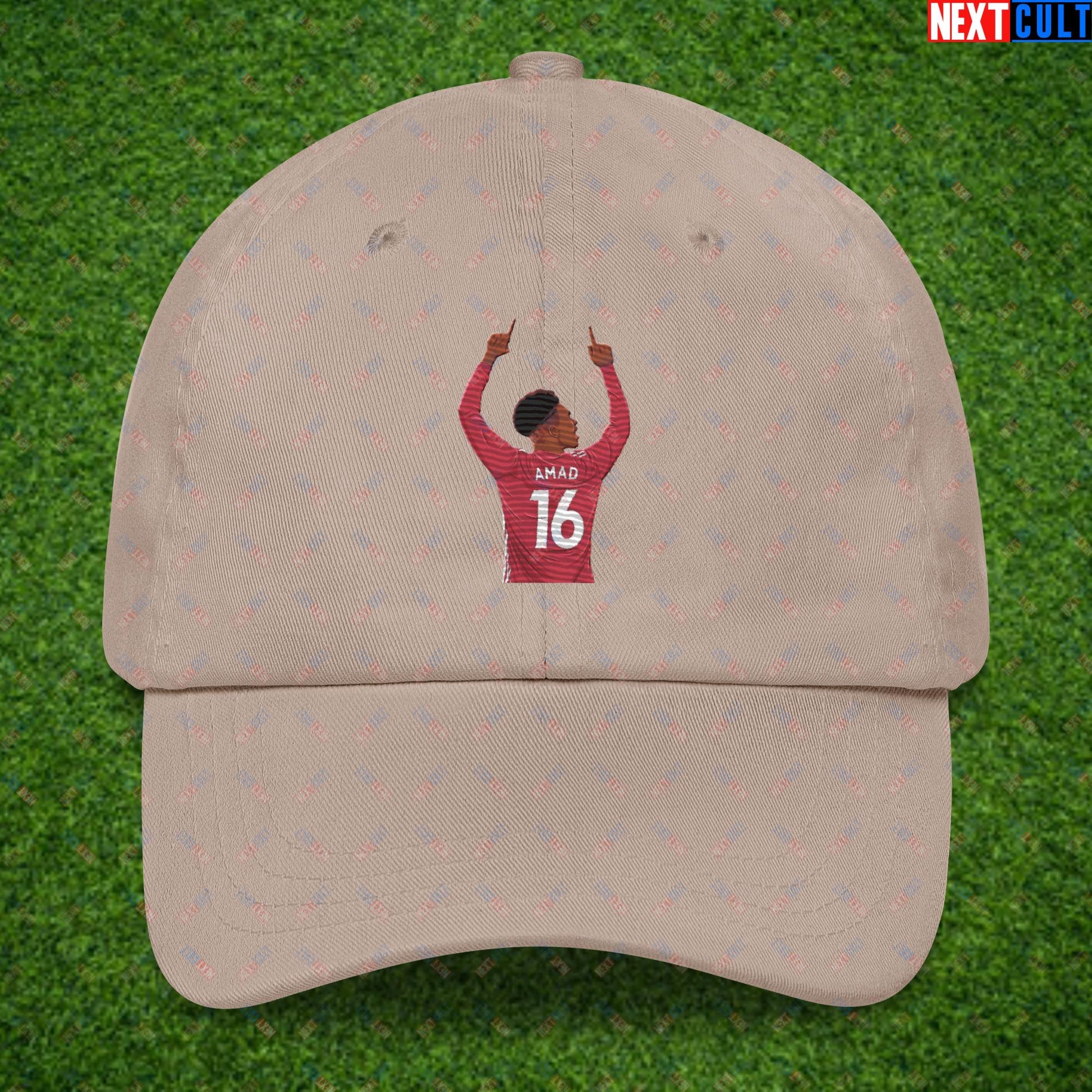 Amad Diallo Goal Celebration AMADNESS Manchester United Funny Meme Cartoon Dad hat Stone Hats Amad Diallo Football Manchester United Next Cult Brand