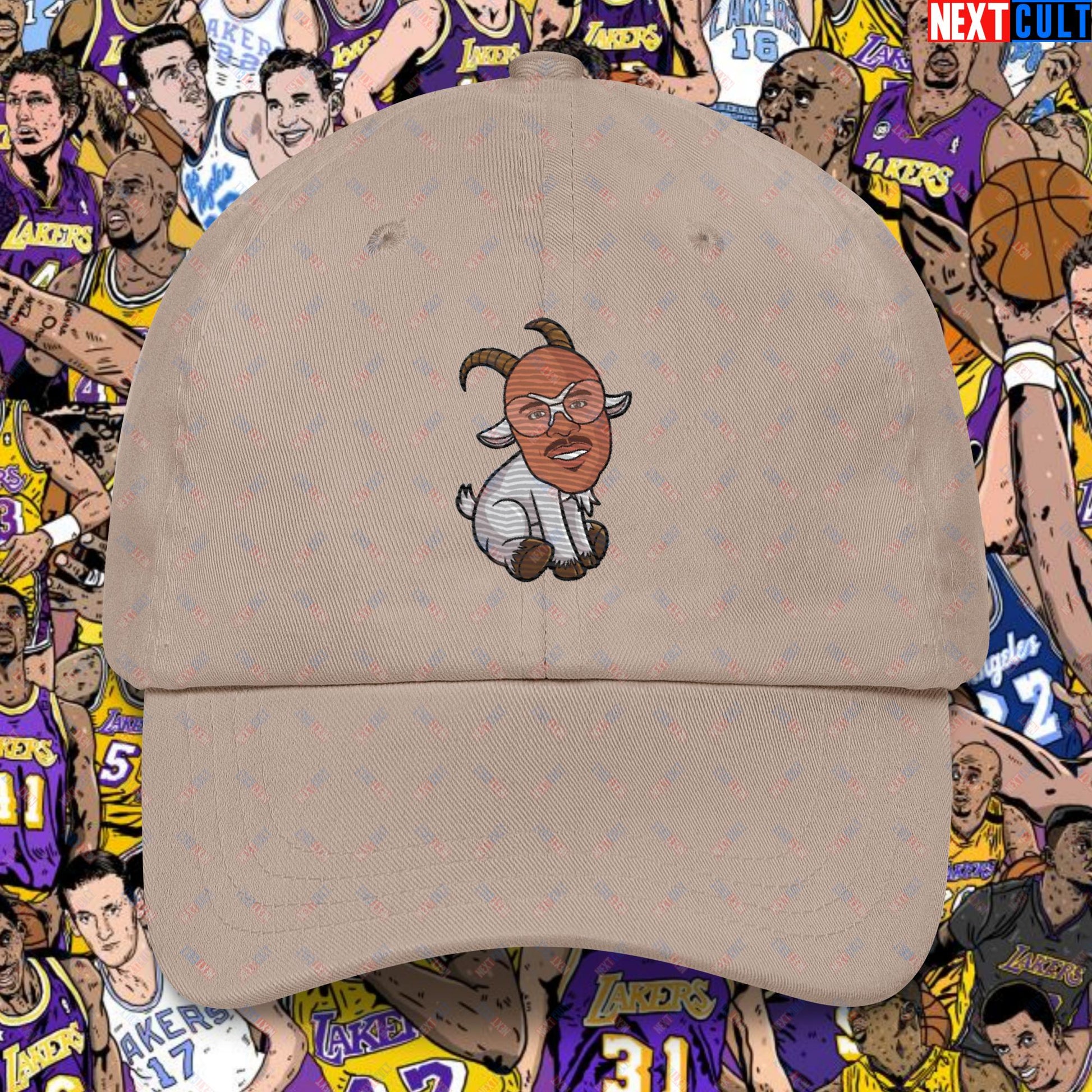 Kareem Abdul-Jabbar G.O.A.T. Dad Hat - Funny Basketball Meme Cap - Greatest of All Time Baseball Hat for Basketball Fans - Perfect Gift for Kareem Fans Dad hat Stone Hats Basketball G.O.A.T. Kareem Abdul-Jabbar Los Angeles Lakers Milwaukee Bucks NBA Next Cult Brand