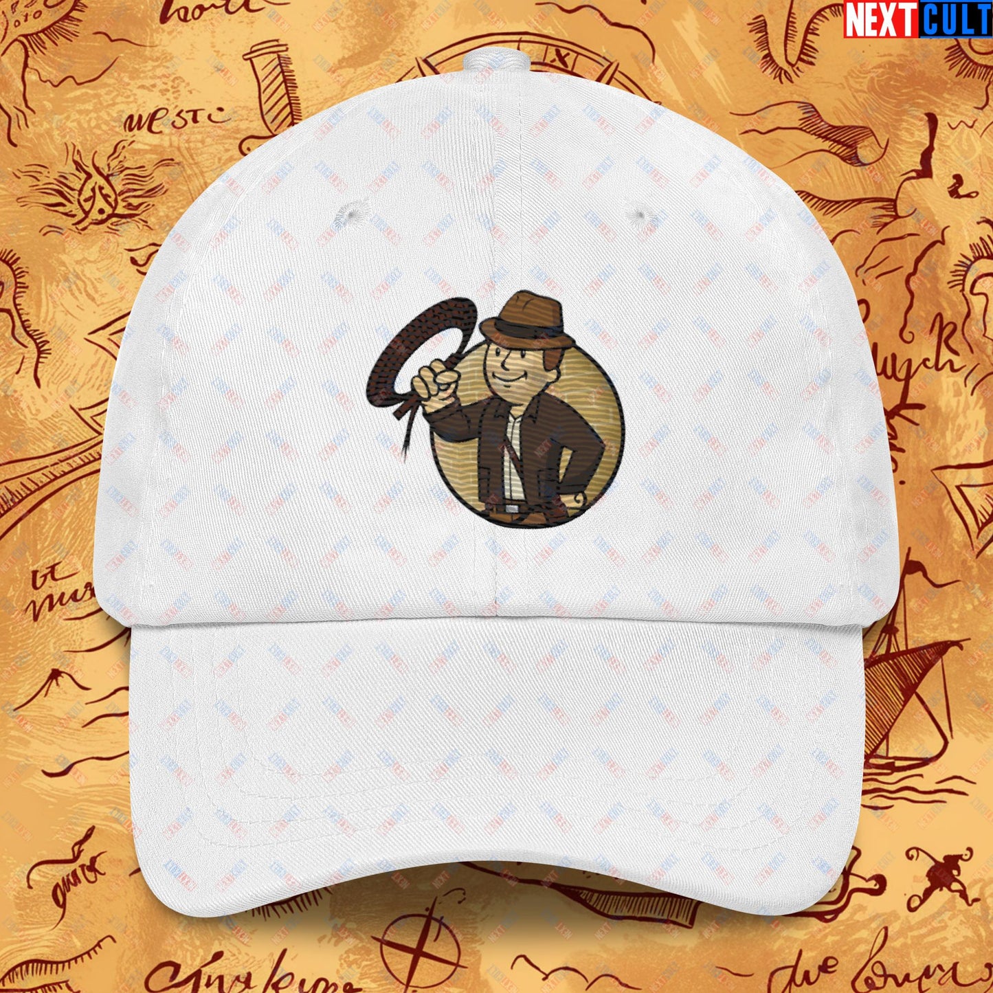 Jones Boy Indiana Jones Vault Boy Fallout Funny Cartoon Mashup Dad hat