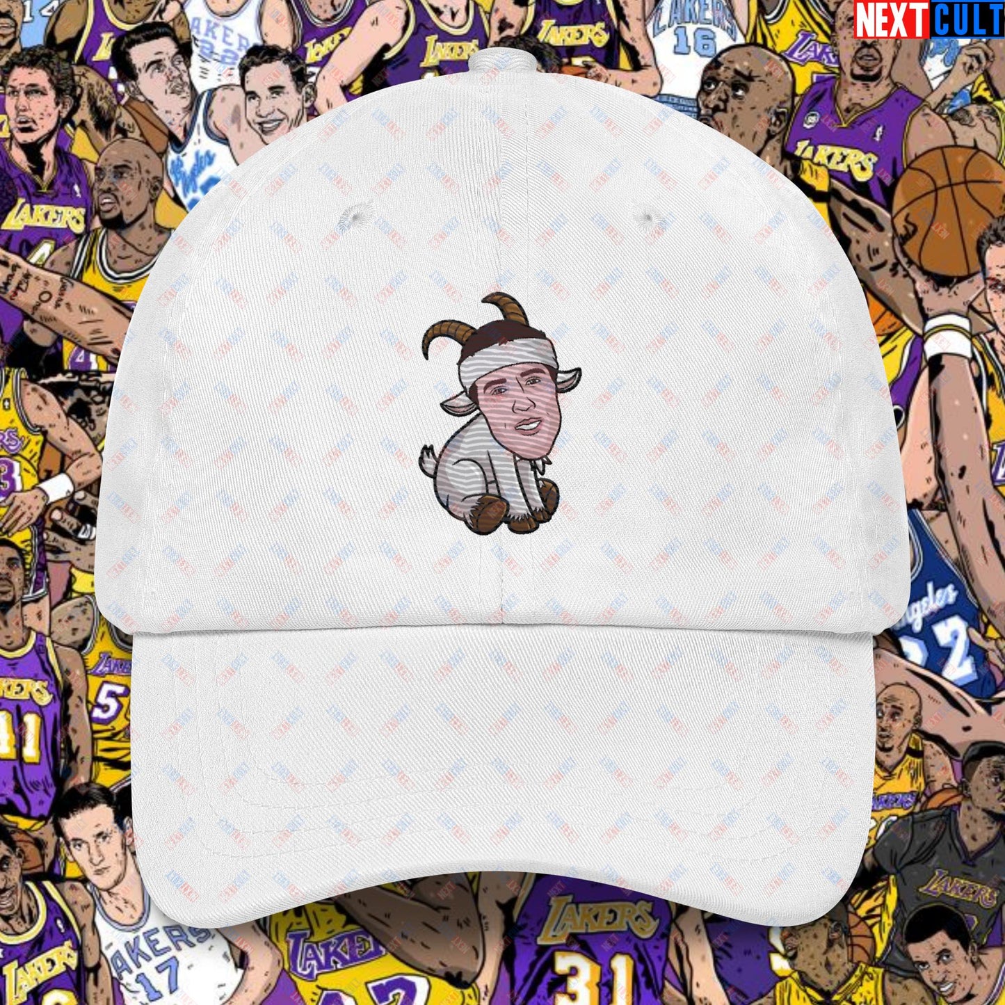 Austin Reaves G.O.A.T. Dad Hat - Funny Basketball Meme Cap - Greatest of All Time Baseball Hat for Basketball Fans - Perfect Gift for Austin Reaves Fans Dad hat White Hats Austin Reaves Basketball G.O.A.T. Los Angeles Lakers NBA Next Cult Brand