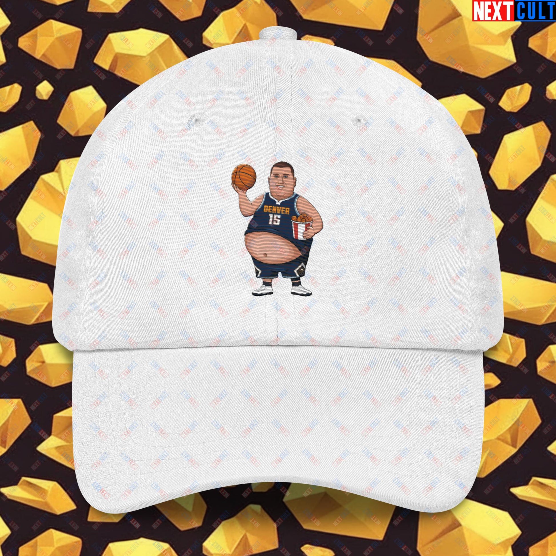 Fat Jokic Denver Nuggets Dad Hat - Funny Basketball Meme Cap - Big Jokic Dominance Baseball Hat for Basketball Fans - Perfect Gift for Jokic Fans Dad hat White Hats Basketball Denver Nuggets NBA Nikola Jokic Next Cult Brand