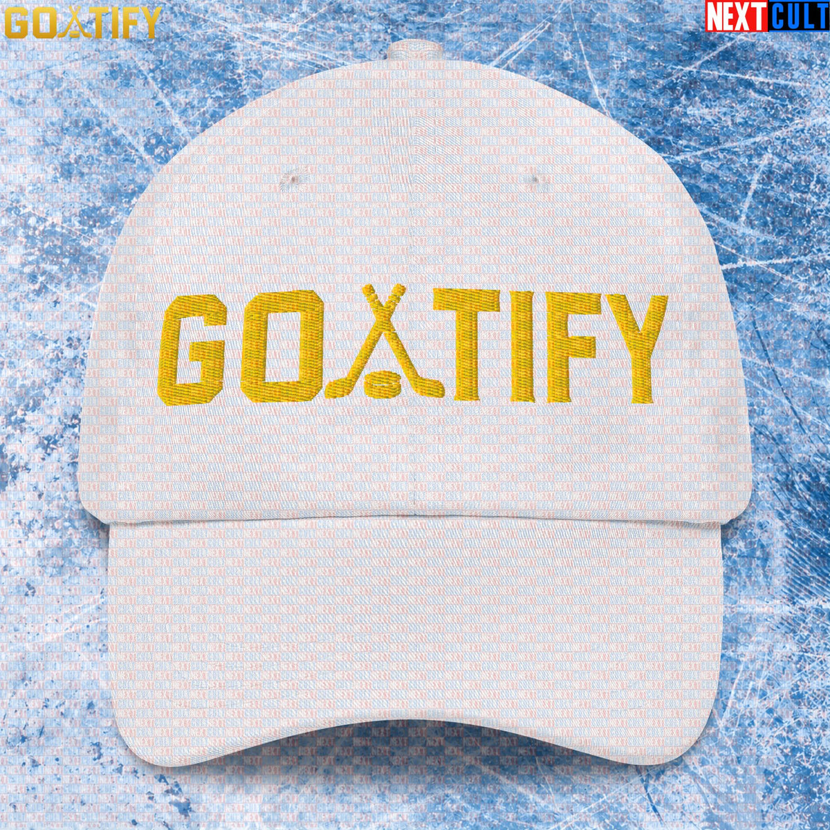 Hockey GOAT Cap GOATIFY Gold Logo Hat for NHL Fans, Players & Sports Gifts |  | ["Hockey", "NHL"]
