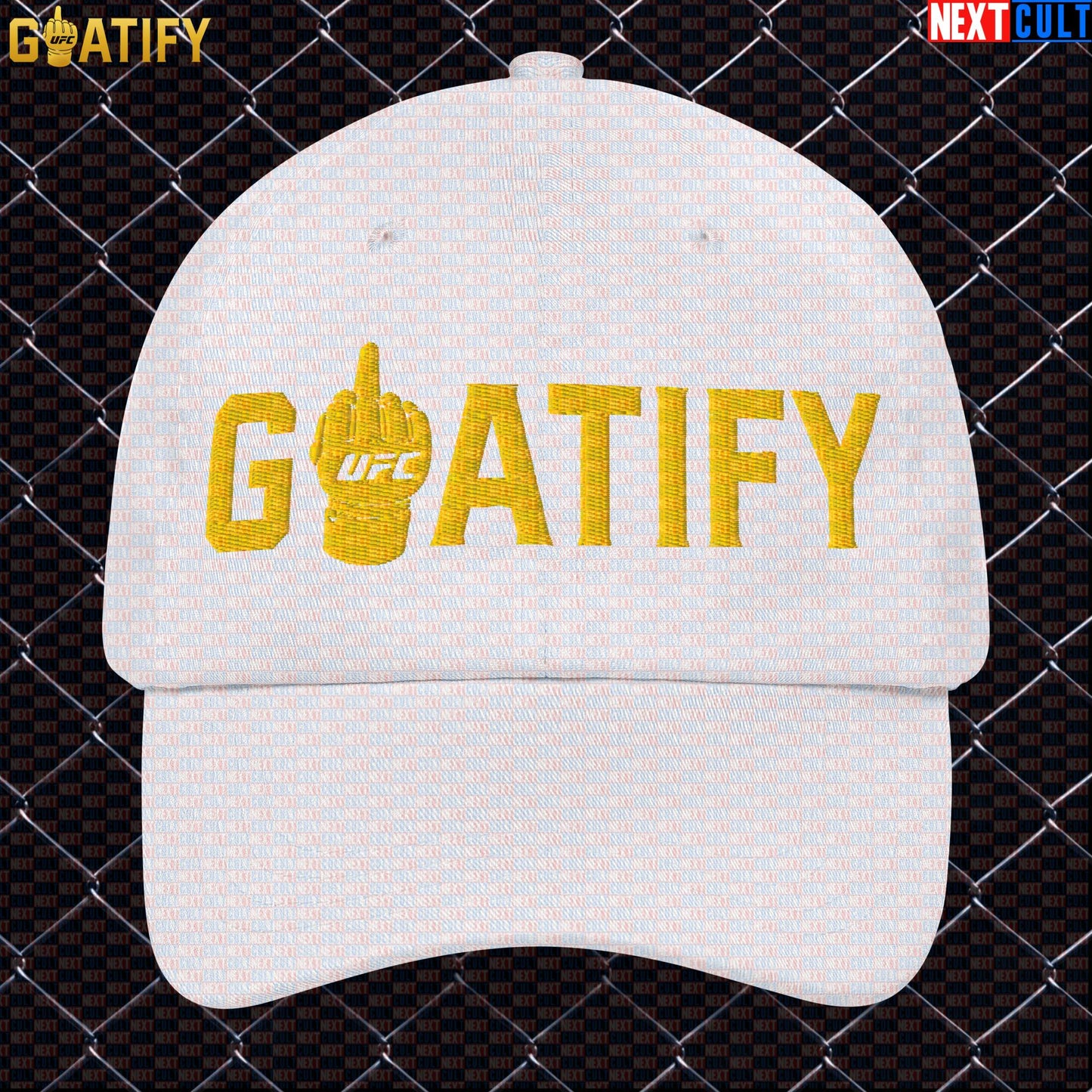 MMA GOAT Cap Gold Middle Finger Fight Hat for UFC Fans, Fighters & Jiu Jitsu Gifts | GOATIFY |  | ["Martial Arts", "MMA", "UFC"]