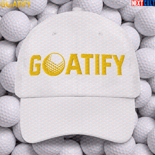 Golf GOAT Cap Golden Golf Ball Hat for Golfers, Sports Fans & Golf Gifts | GOATIFY |  | ["Golf", "PGA"]