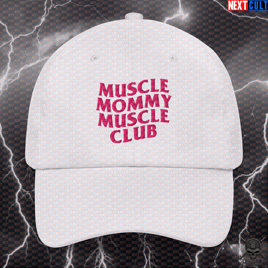 Muscle Mommy Muscle Club Cap for Gym Girls, Lifting, Workout & Fitness White Next Cult Brand