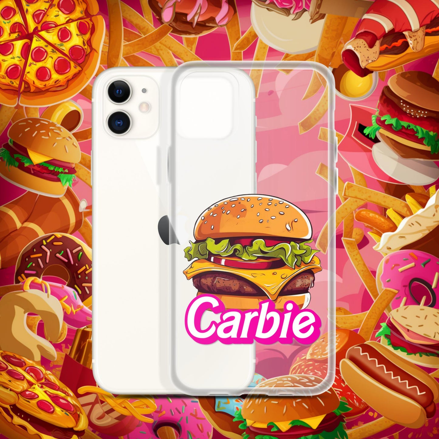 Carbie Barbie Cheeseburger Clear Case for iPhone Next Cult Brand