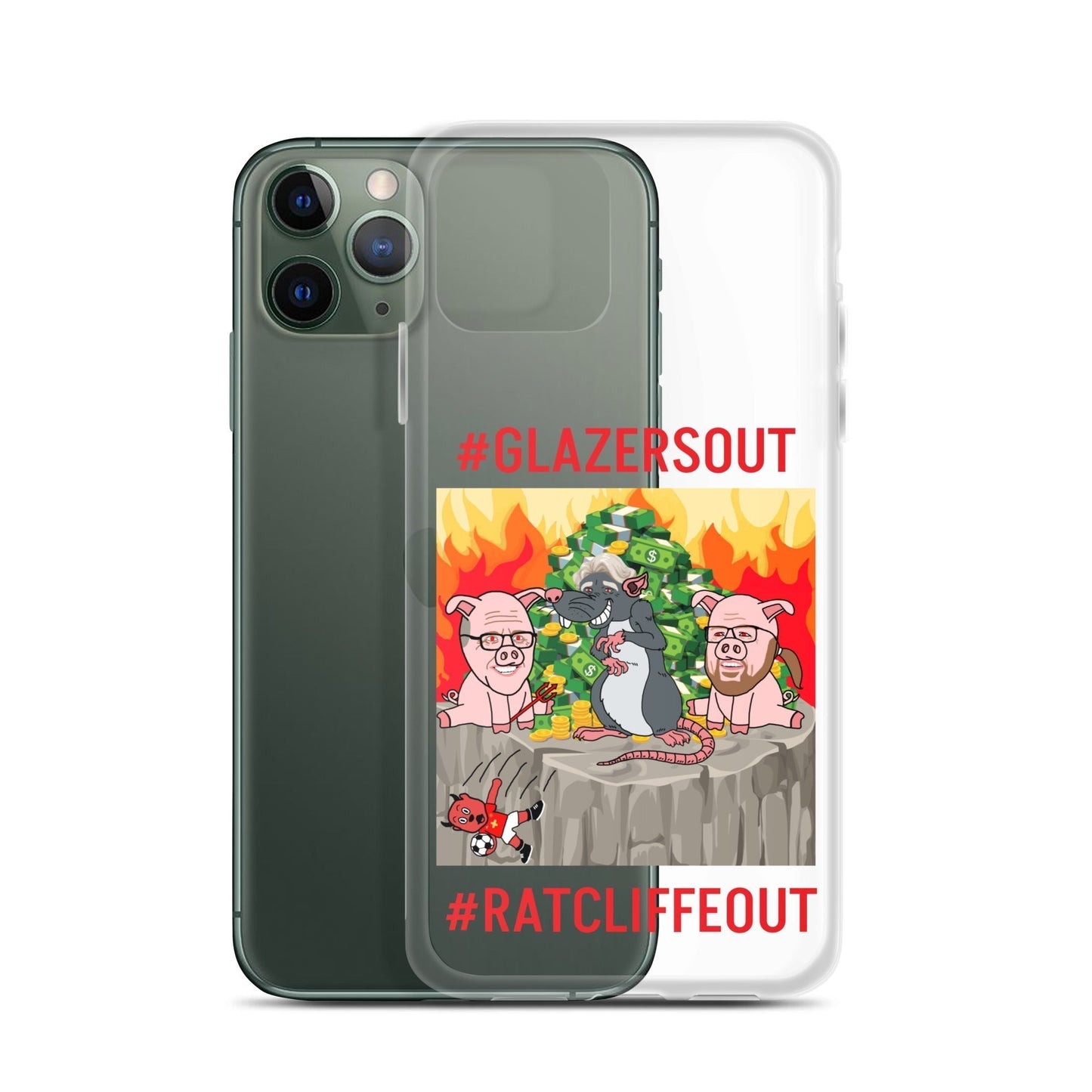 Manchester United Ratcliffe Out, Glazers Out Clear Case for iPhone® Mobile Phone Cases Football GlazersOut Manchester United RatcliffeOut Next Cult Brand