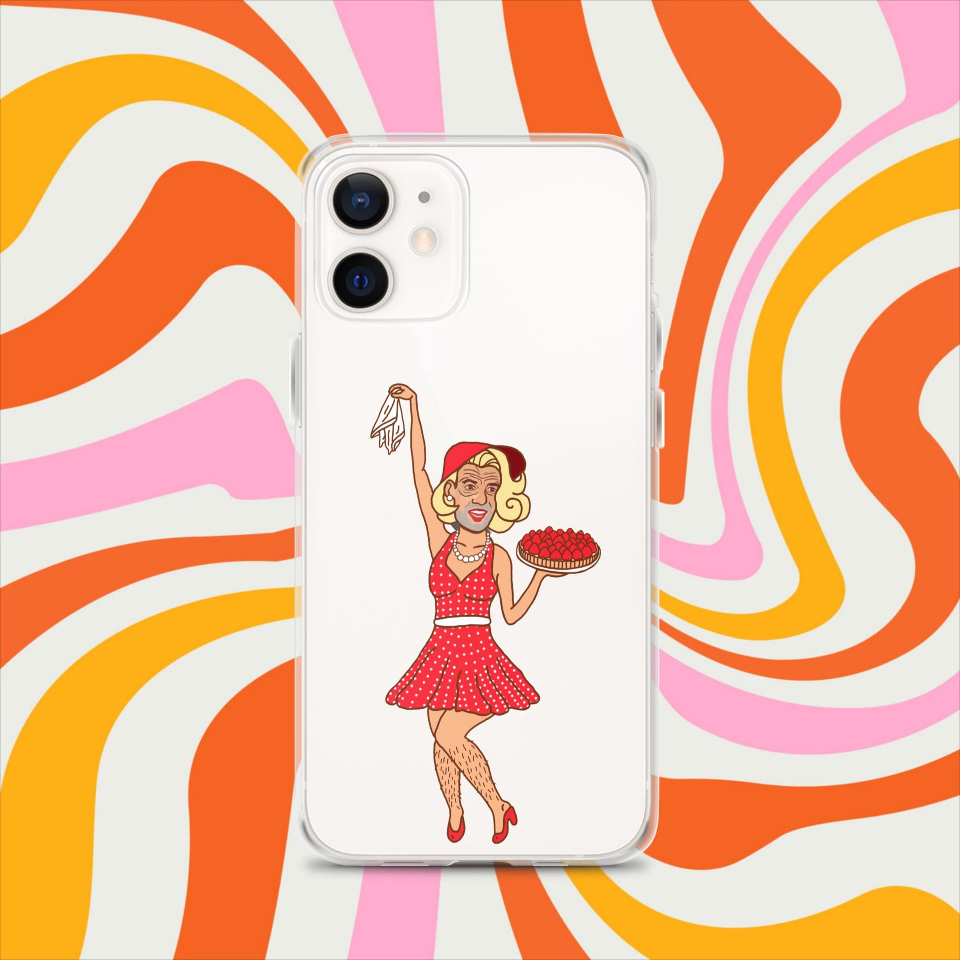 Thinnn Boy Bake Club The Fighter and The Kid TFATK Podcast Comedy 60s retro housewife Bryan Callen Clear Case for iPhone iPhone 12 Mobile Phone Cases Bryan Callen Podcasts Stand-up Comedy The Fighter and The Kid (TFATK) Thinnn Boy Bake Club Next Cult Brand