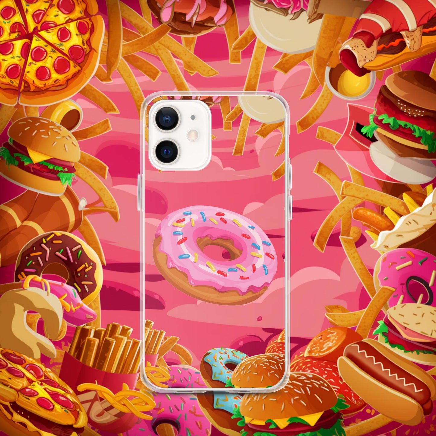 Pink Donut with sprinkles Clear Case for iPhone Next Cult Brand
