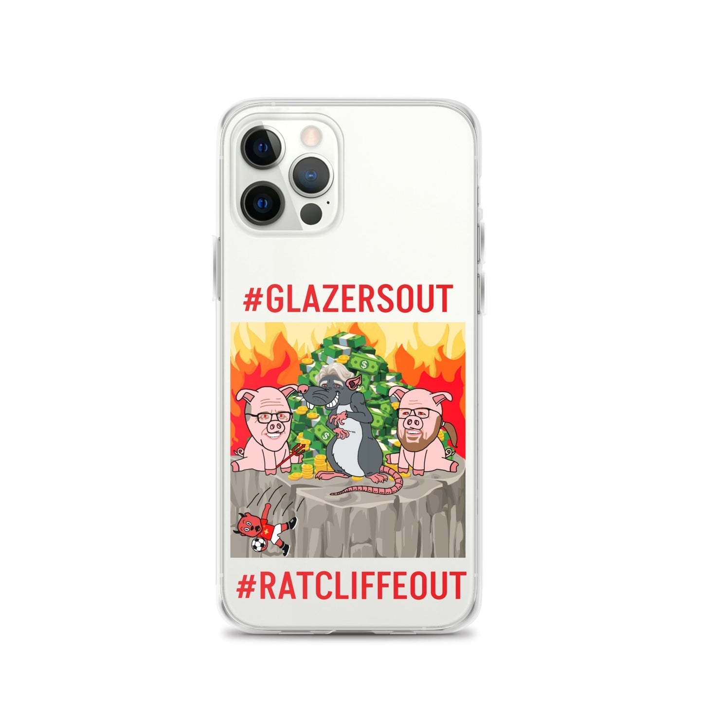 Manchester United Ratcliffe Out, Glazers Out Clear Case for iPhone® iPhone 12 Pro Mobile Phone Cases Football GlazersOut Manchester United RatcliffeOut Next Cult Brand