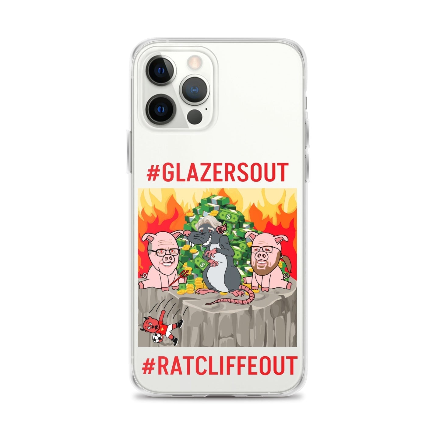 Manchester United Ratcliffe Out, Glazers Out Clear Case for iPhone® Next Cult Brand Football, GlazersOut, Manchester United, RatcliffeOut