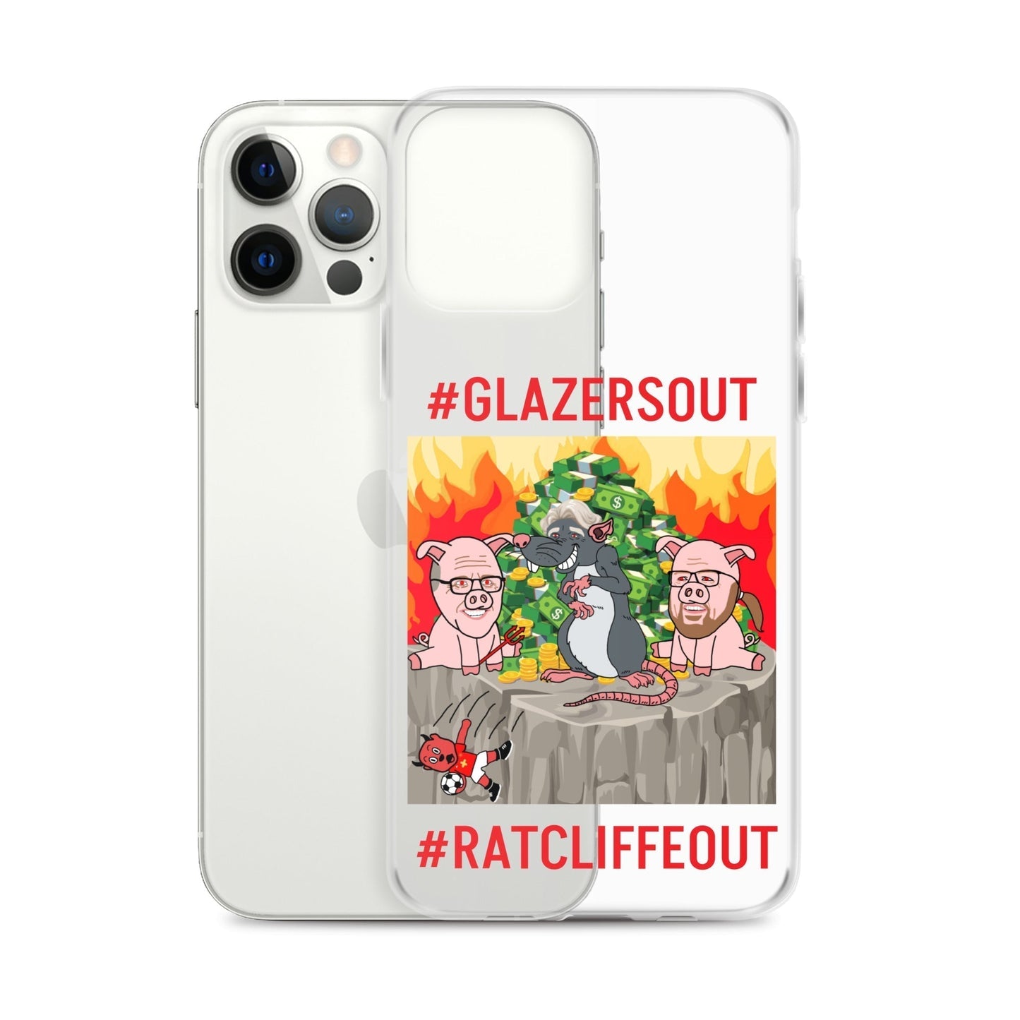 Manchester United Ratcliffe Out, Glazers Out Clear Case for iPhone® Mobile Phone Cases Football GlazersOut Manchester United RatcliffeOut Next Cult Brand