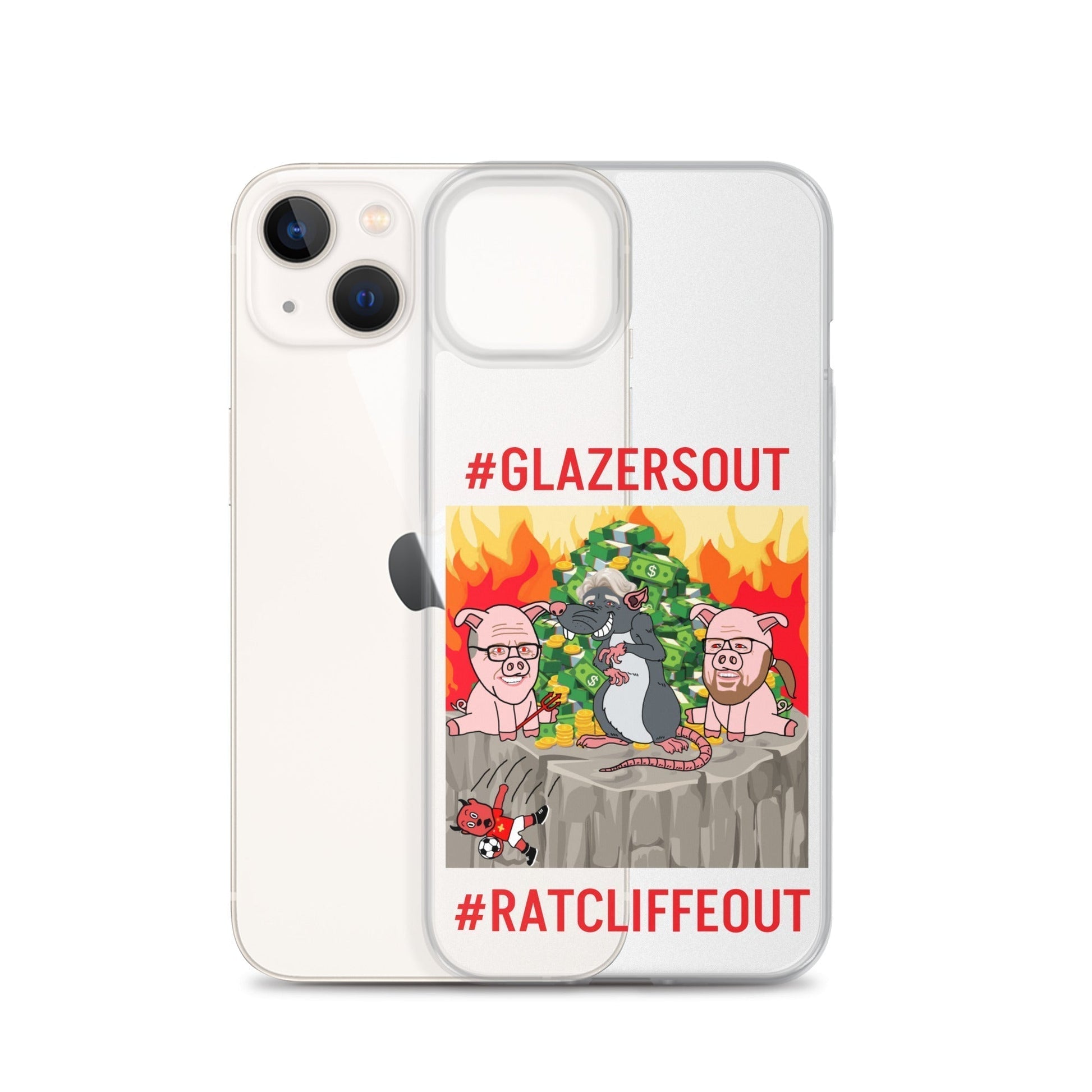 Manchester United Ratcliffe Out, Glazers Out Clear Case for iPhone® Next Cult Brand Football, GlazersOut, Manchester United, RatcliffeOut