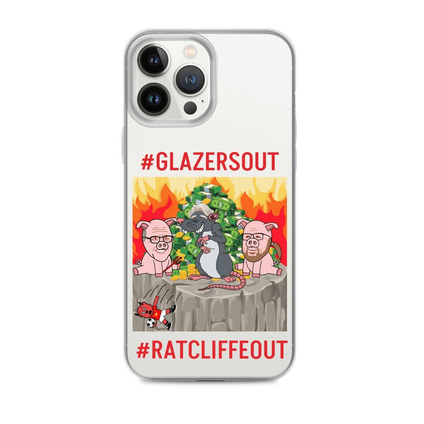 Manchester United Ratcliffe Out, Glazers Out Clear Case for iPhone® iPhone 13 Pro Max Mobile Phone Cases Football GlazersOut Manchester United RatcliffeOut Next Cult Brand