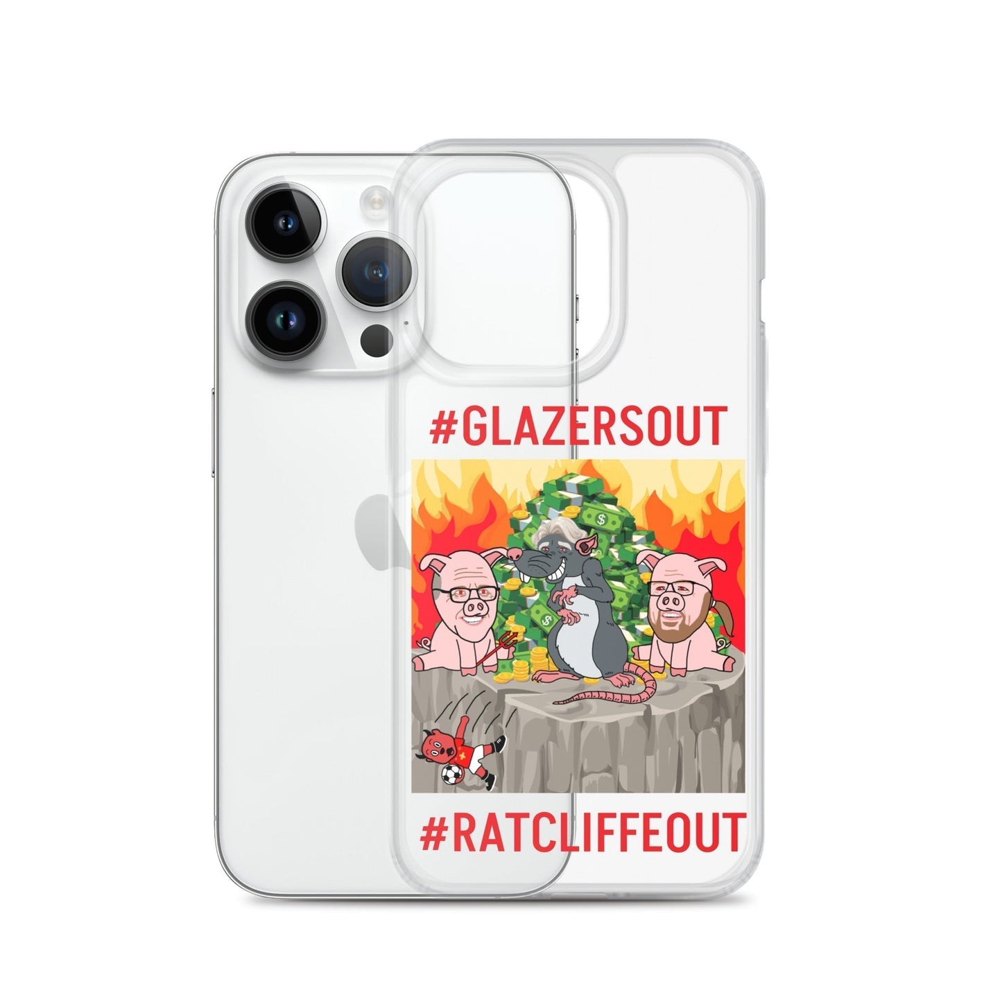 Manchester United Ratcliffe Out, Glazers Out Clear Case for iPhone® Next Cult Brand Football, GlazersOut, Manchester United, RatcliffeOut