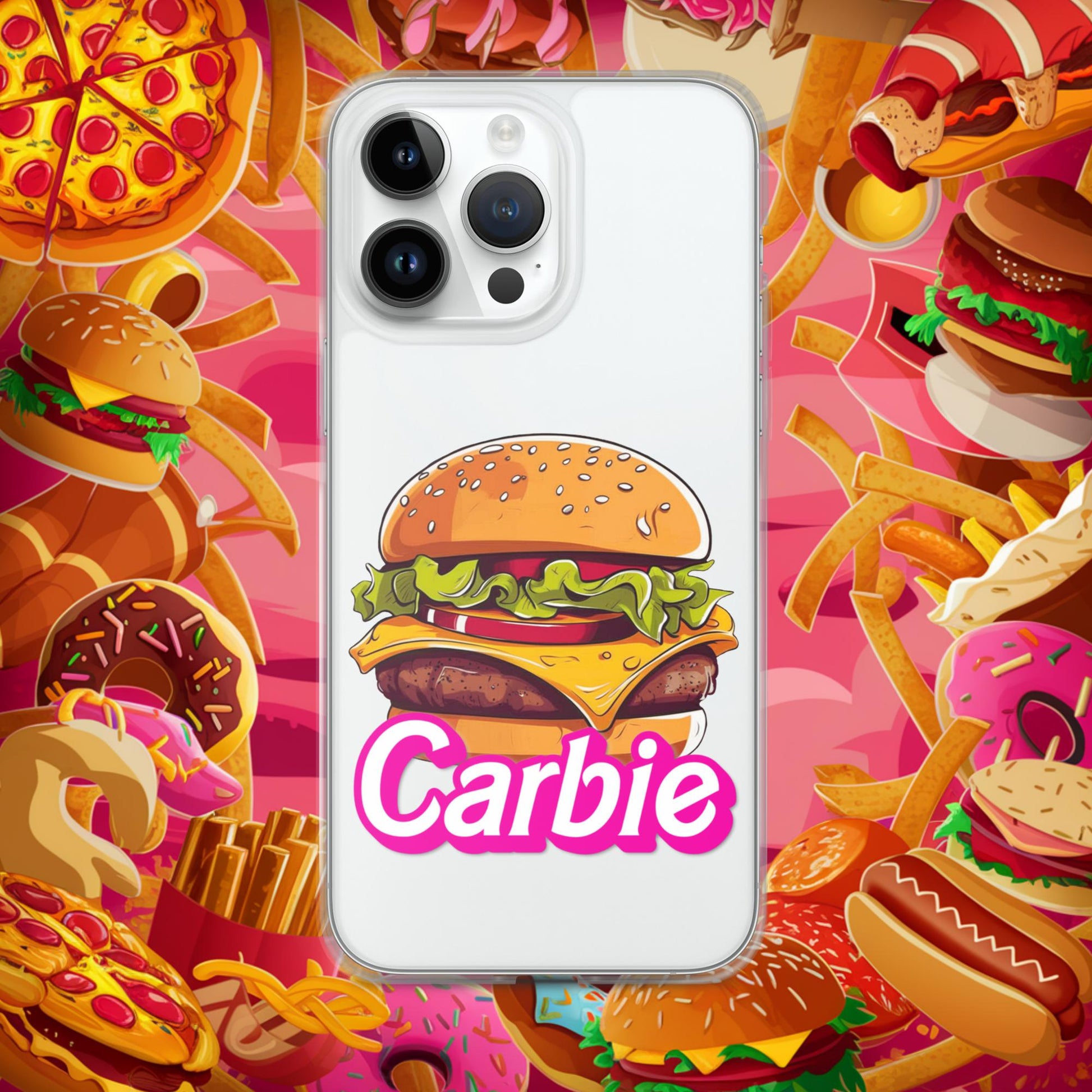 Carbie Barbie Cheeseburger Clear Case for iPhone Next Cult Brand