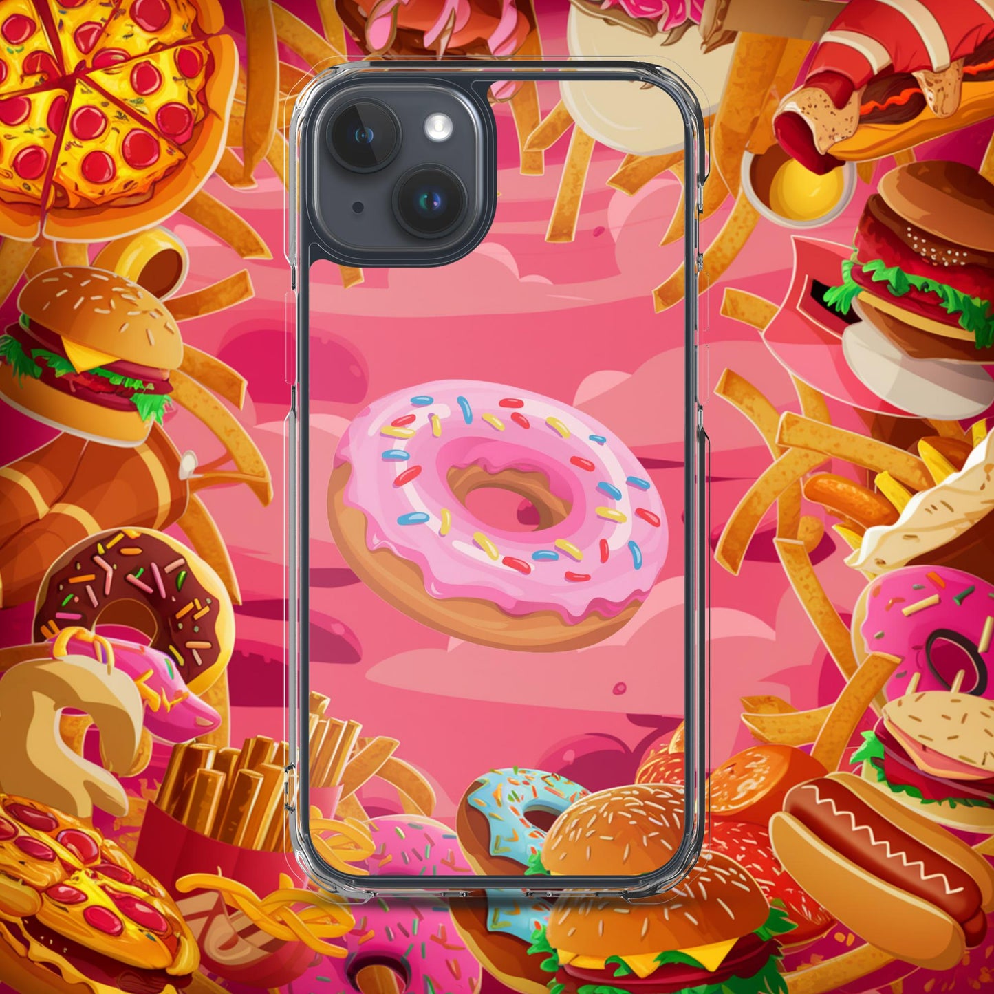 Pink Donut with sprinkles Clear Case for iPhone Next Cult Brand