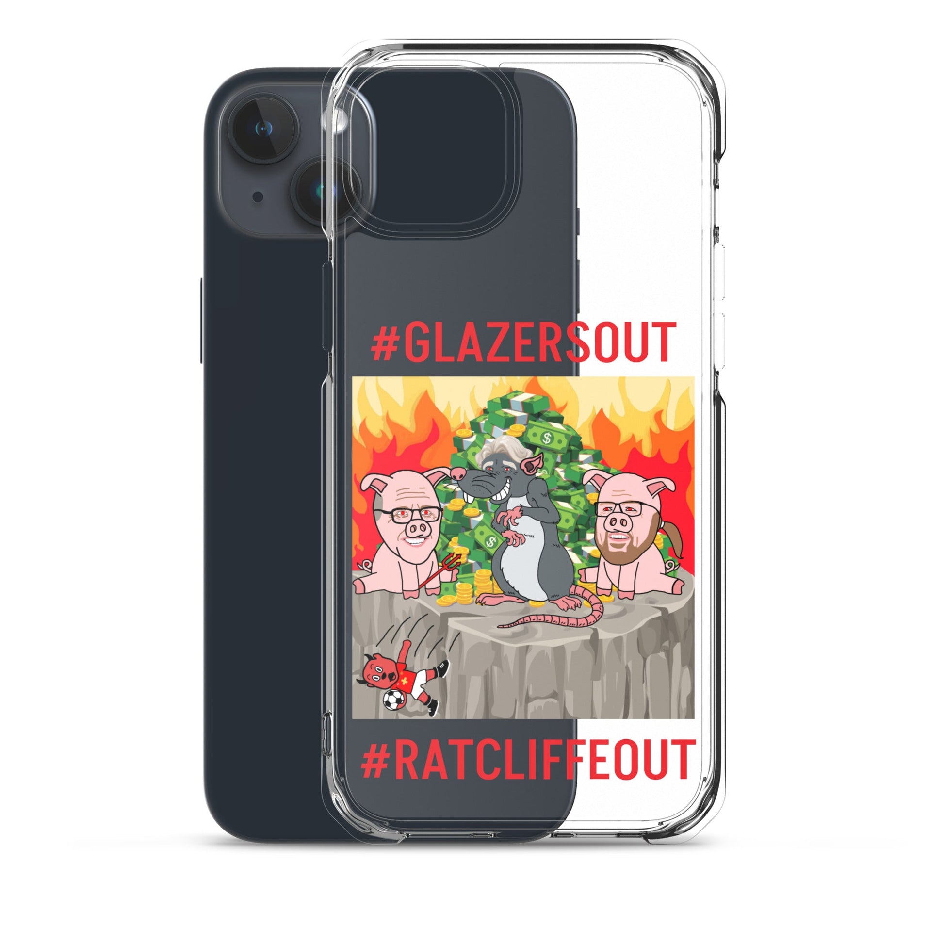Manchester United Ratcliffe Out, Glazers Out Clear Case for iPhone® Next Cult Brand Football, GlazersOut, Manchester United, RatcliffeOut