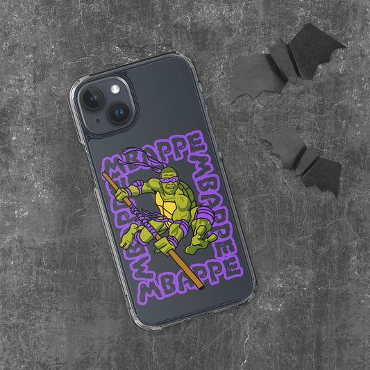 Kylian Mbappe Purple Ninja Turtle Donatello Clear Case for iPhone® iPhone 15 Plus Mobile Phone Cases Football Kylian Mbappe Ninja Turtles PSG Real Madrid Next Cult Brand