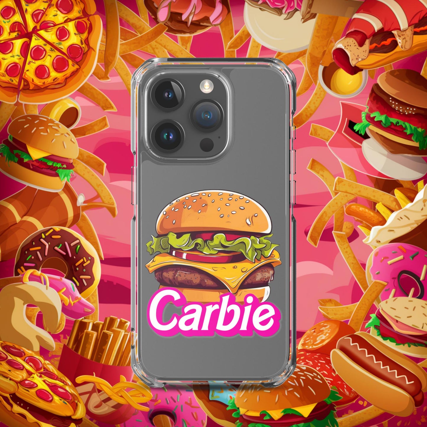 Carbie Barbie Cheeseburger Clear Case for iPhone Next Cult Brand